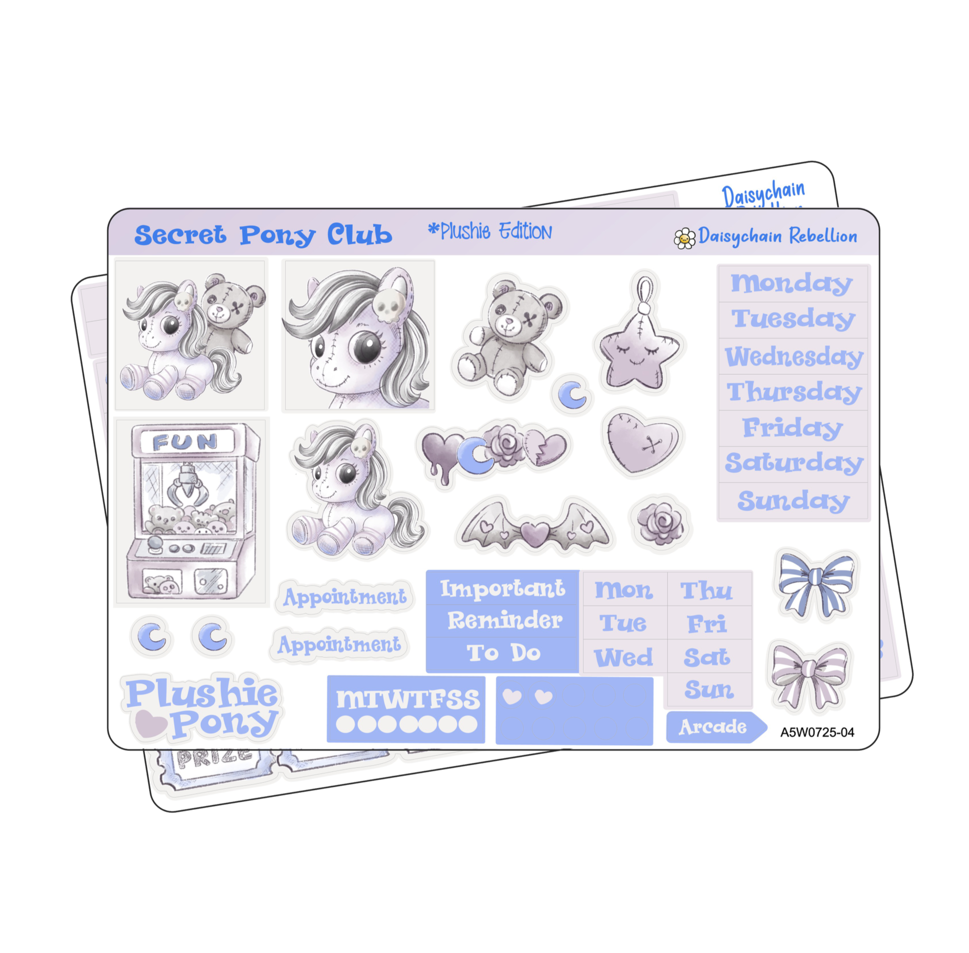 Plushie Pony A5W Sticker Kit