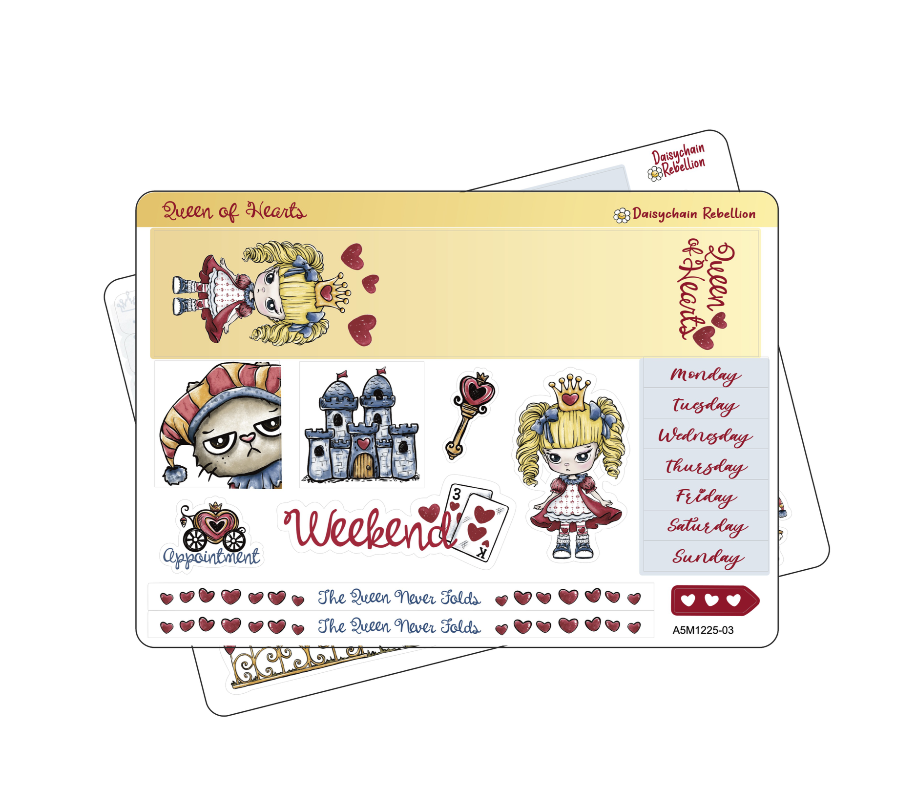 Queen of Hearts A5 Monthly Planner Sticker Kit