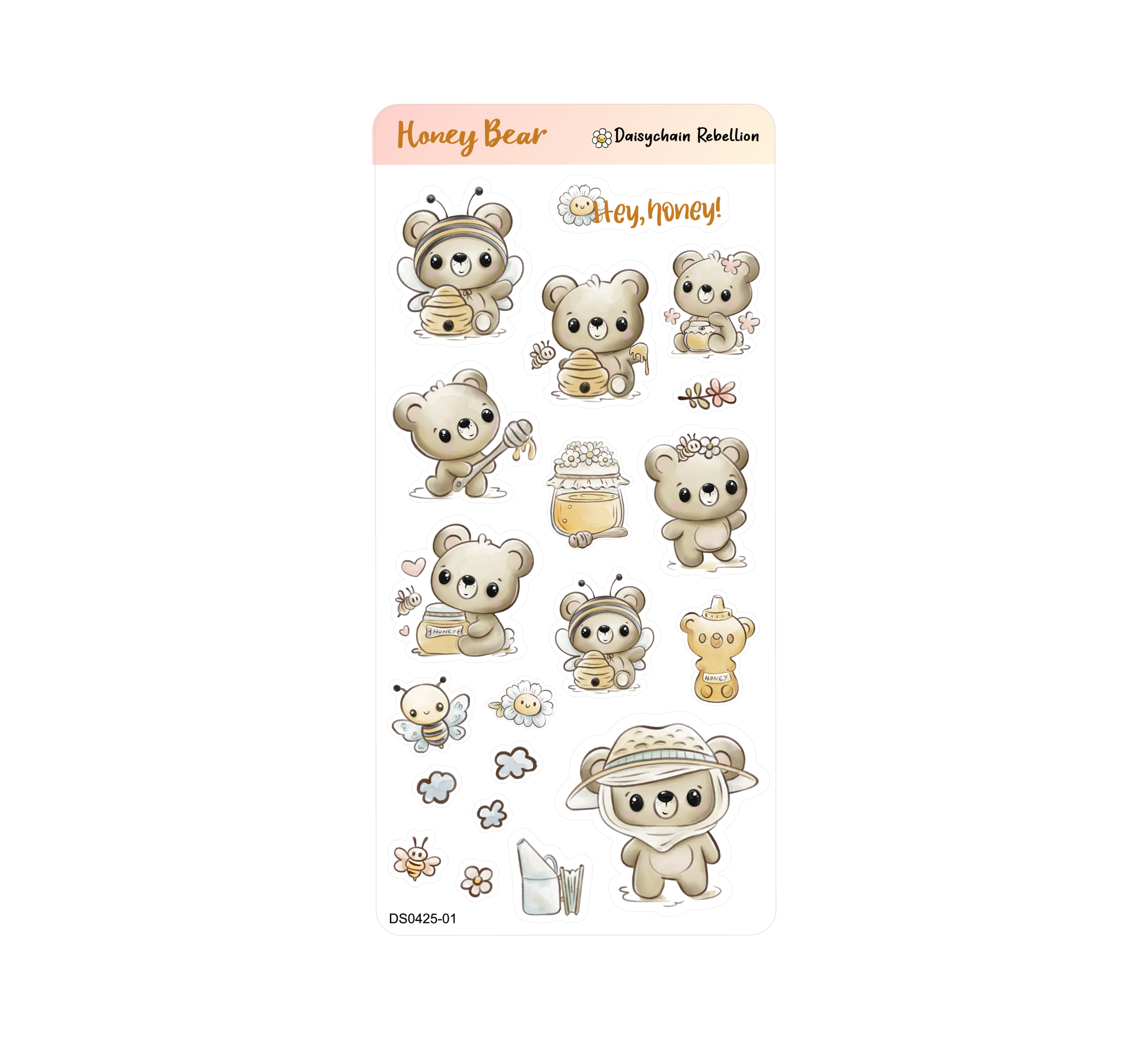 Honey Bear Deco Sticker Sheet