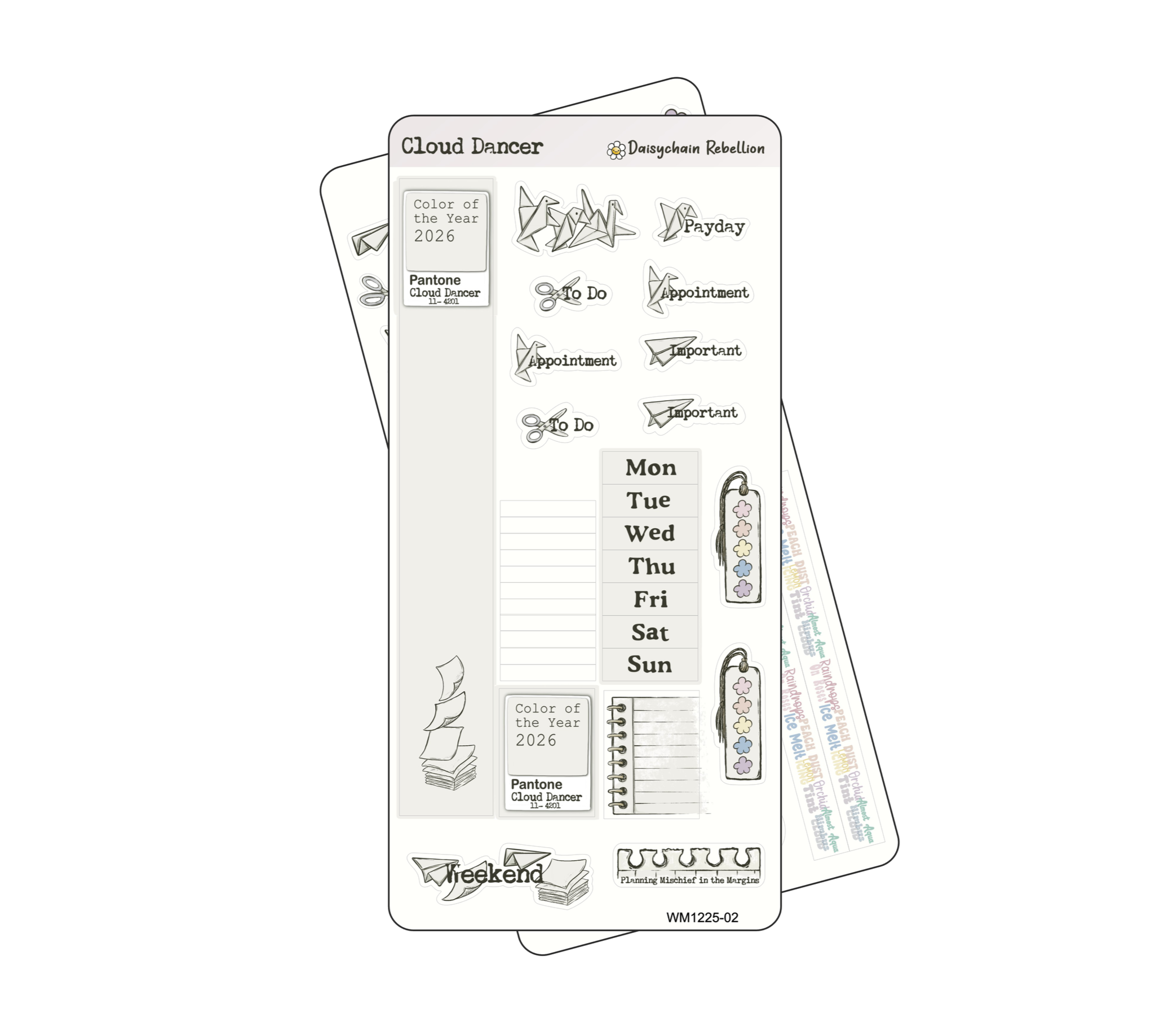 Cloud Dancer WEEKS Monthly Sticker Kit