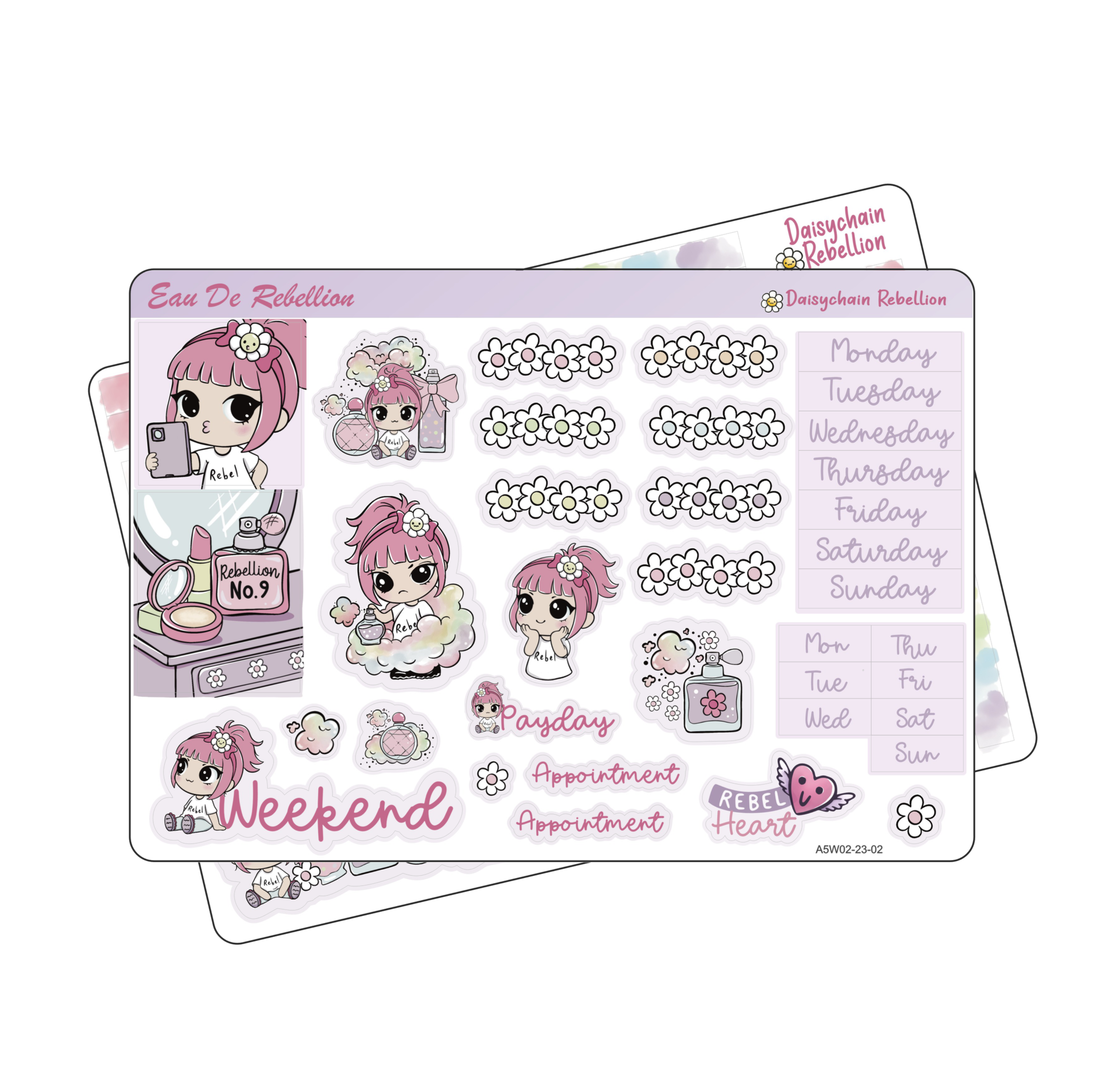 Eau De Rebellion A5 Weekly Sticker Kit