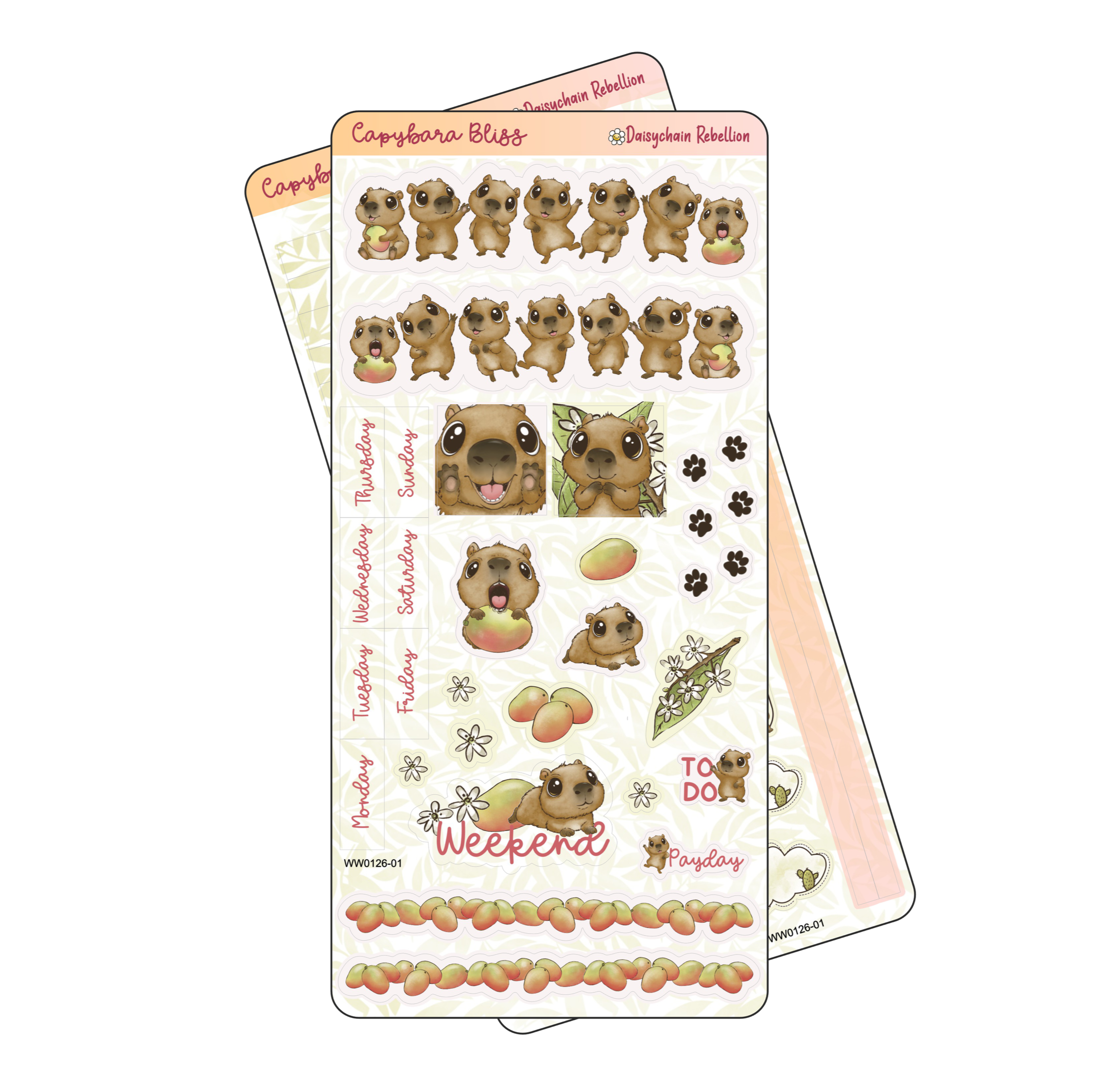 Capybara Bliss WEEKS Weekly Sticker Kit