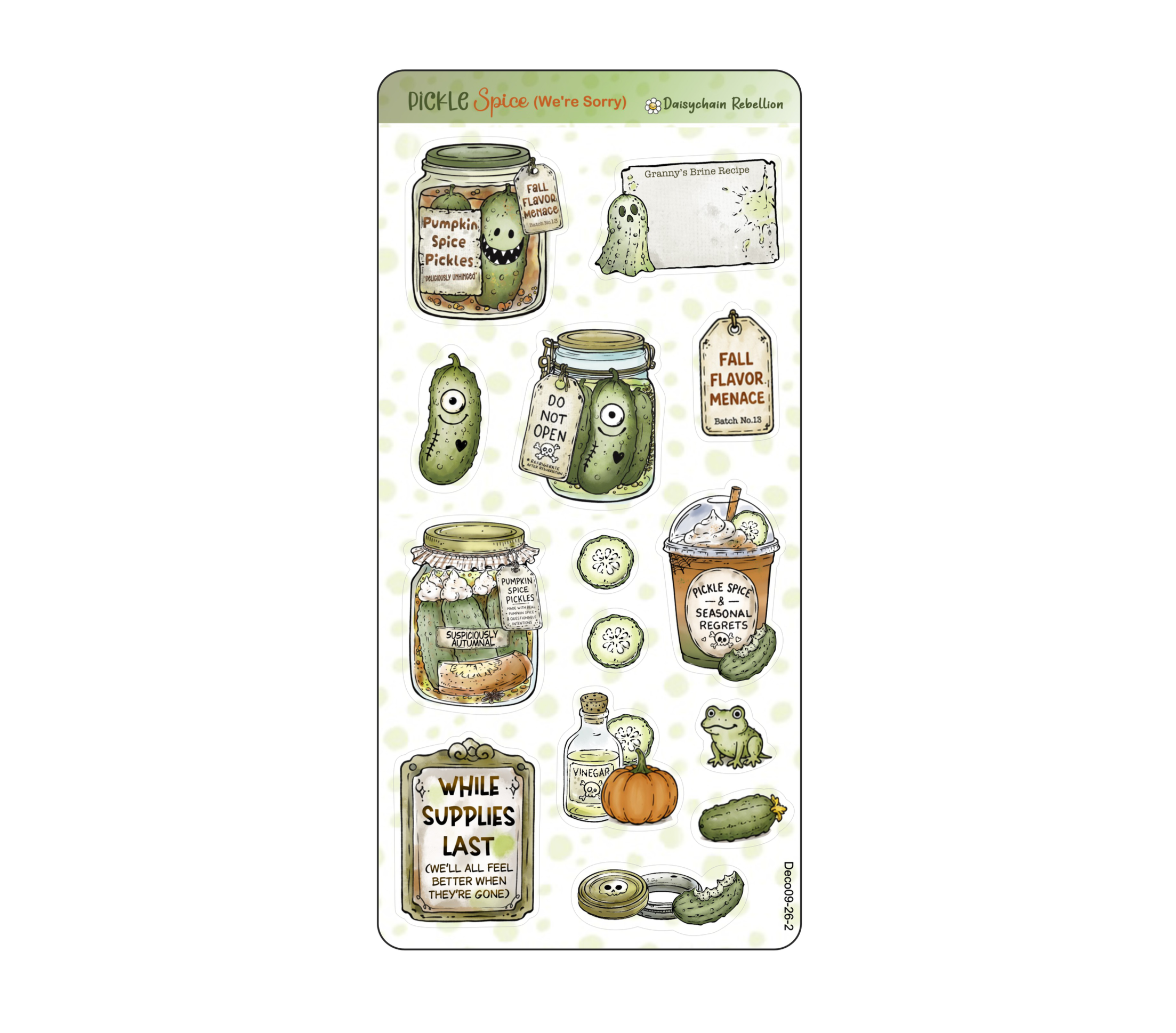Pickle Spice Journaling Deco Sticker Sheet