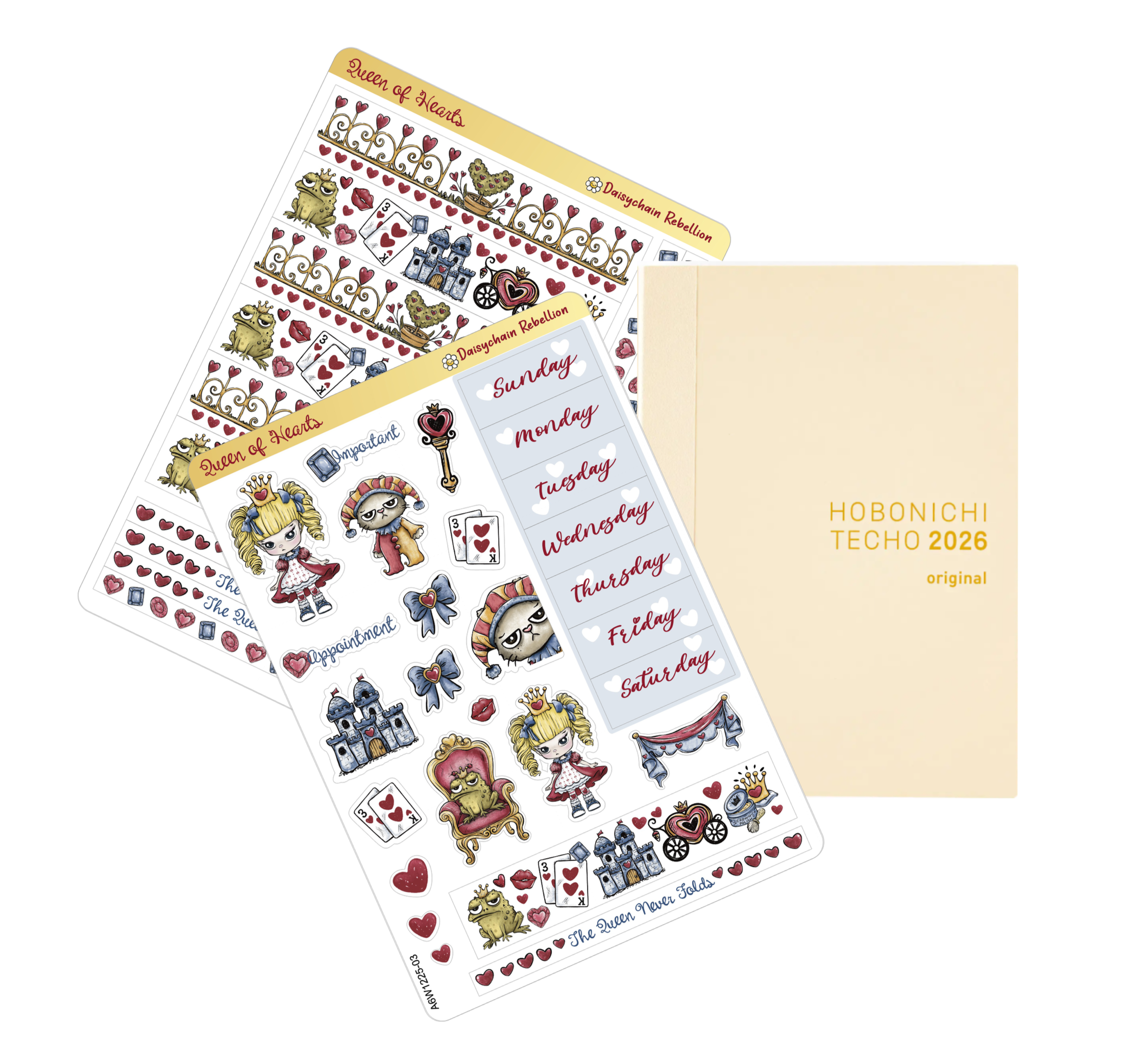 Queen of Hearts PETITE (A6) WEEKLY Planner Sticker Kit
