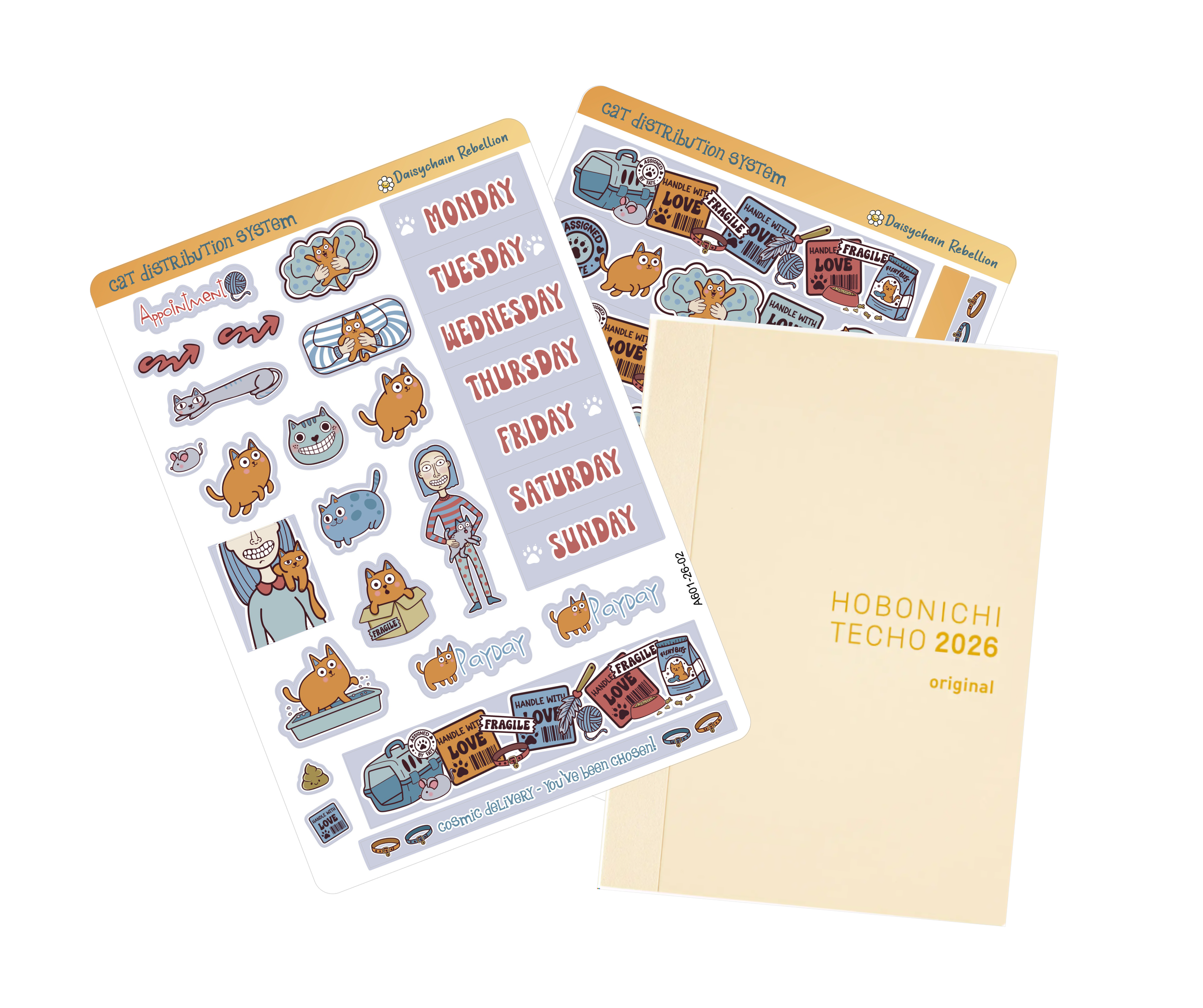 Cat Distribution System Petite (A6) Weekly Sticker Kit