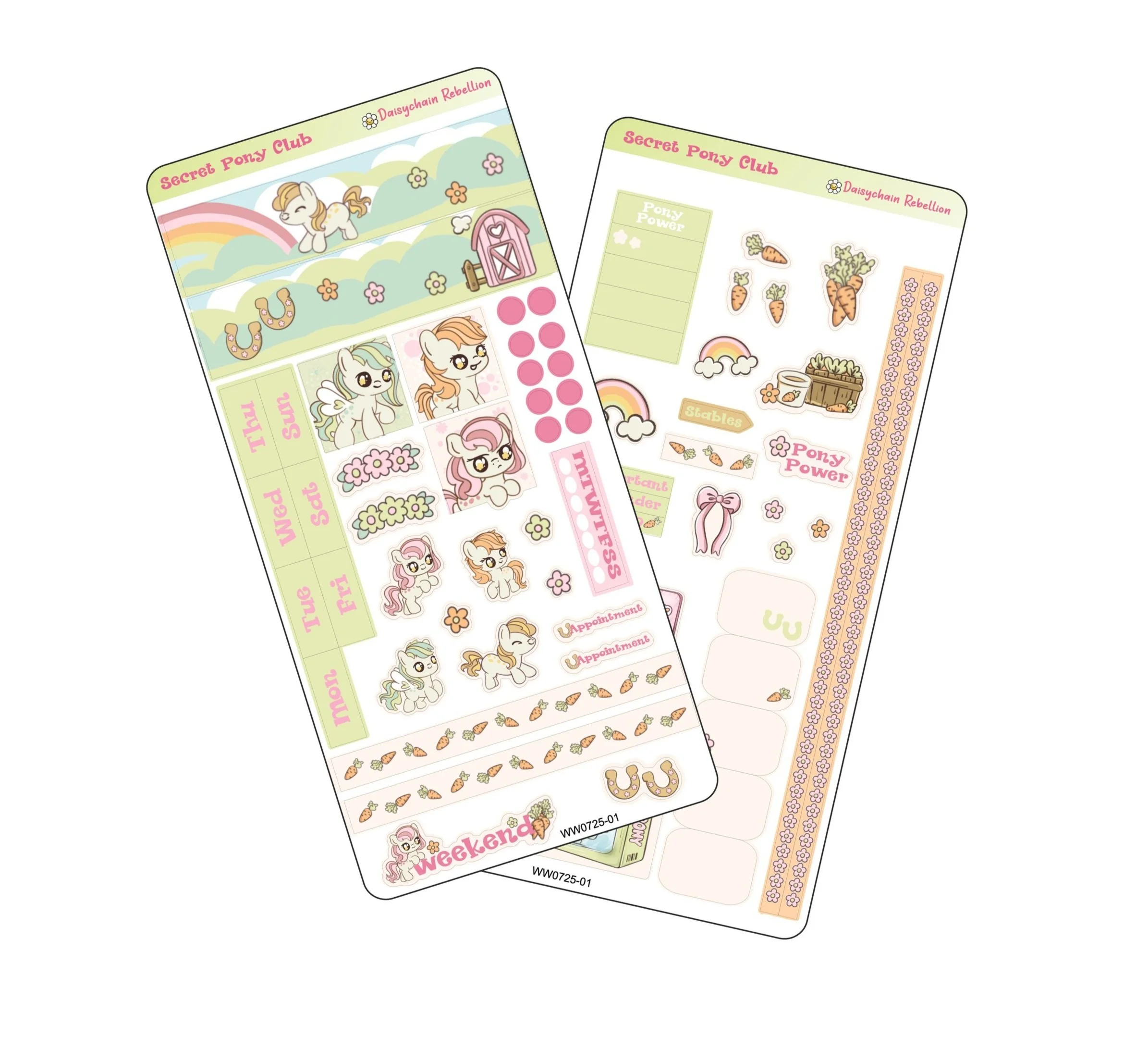 Pastel Ponies WEEKS Weekly Sticker Kit