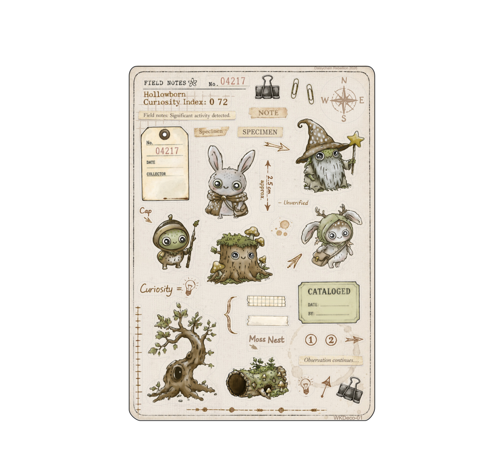 Field Notes Hollowborn Journaling Deco Sticker Kit