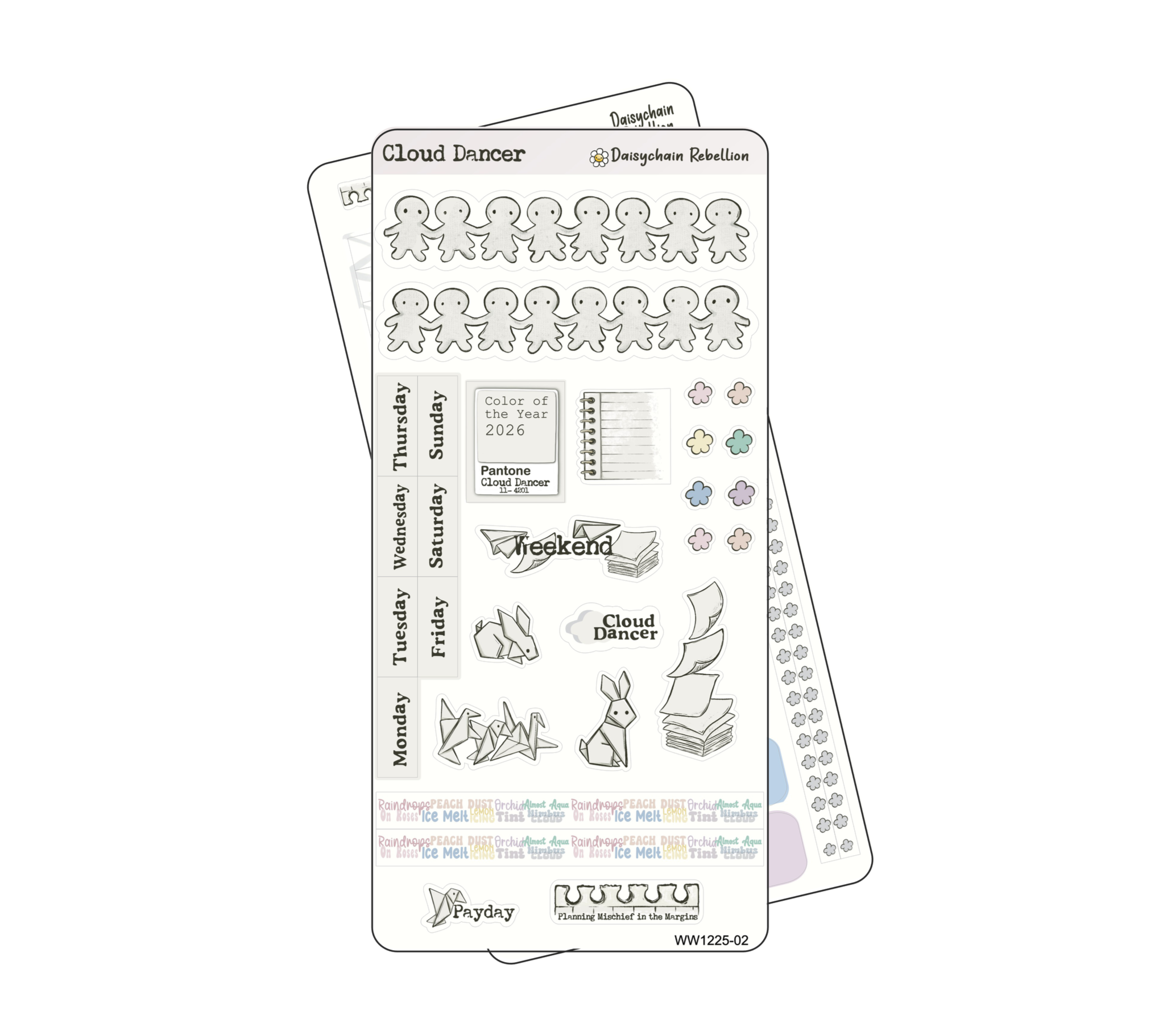 Cloud Dancer WEEKS Weekly Sticker Kit
