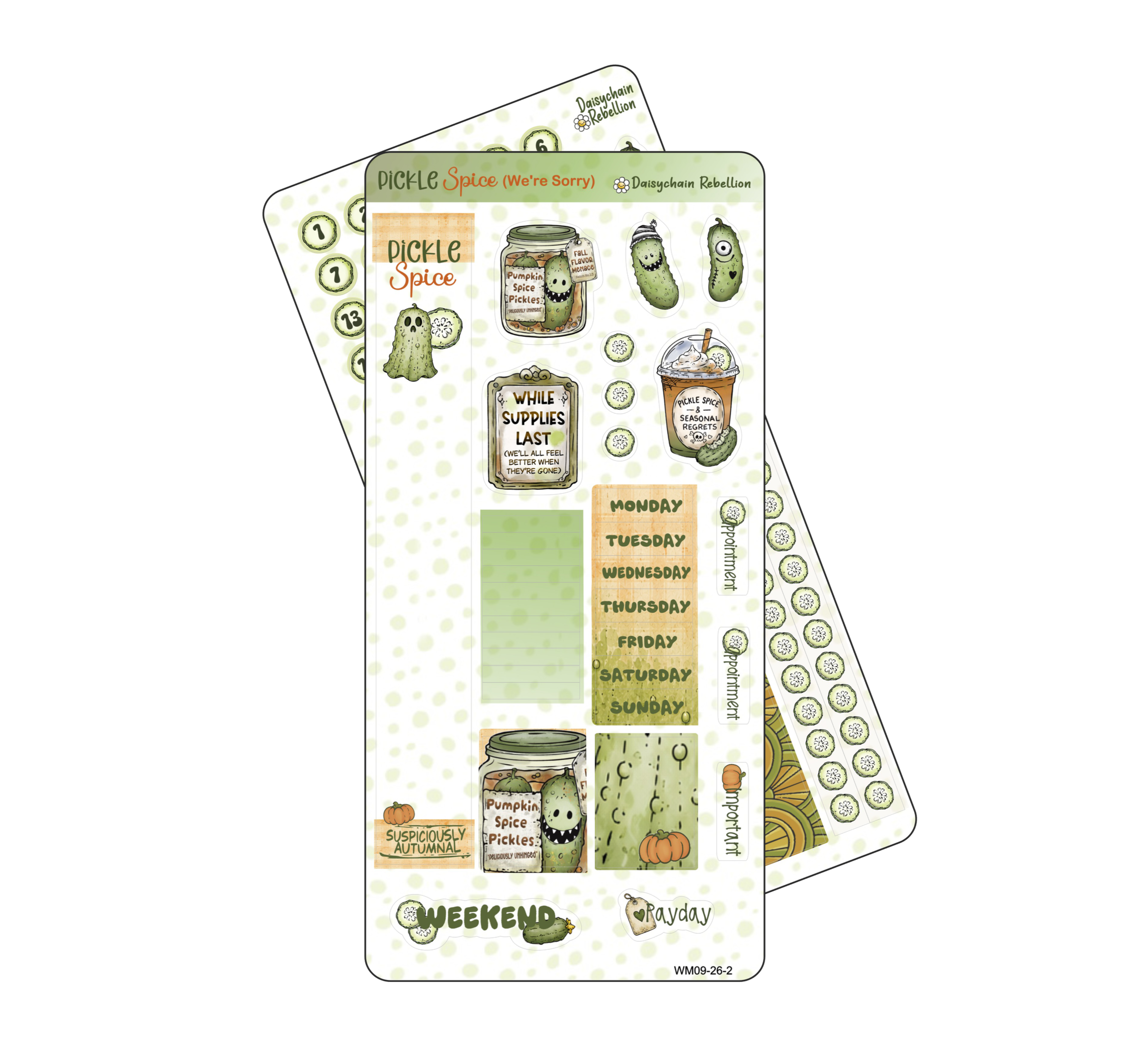 Pickle Spice WEEKS Monthly Planner Sticker Kit