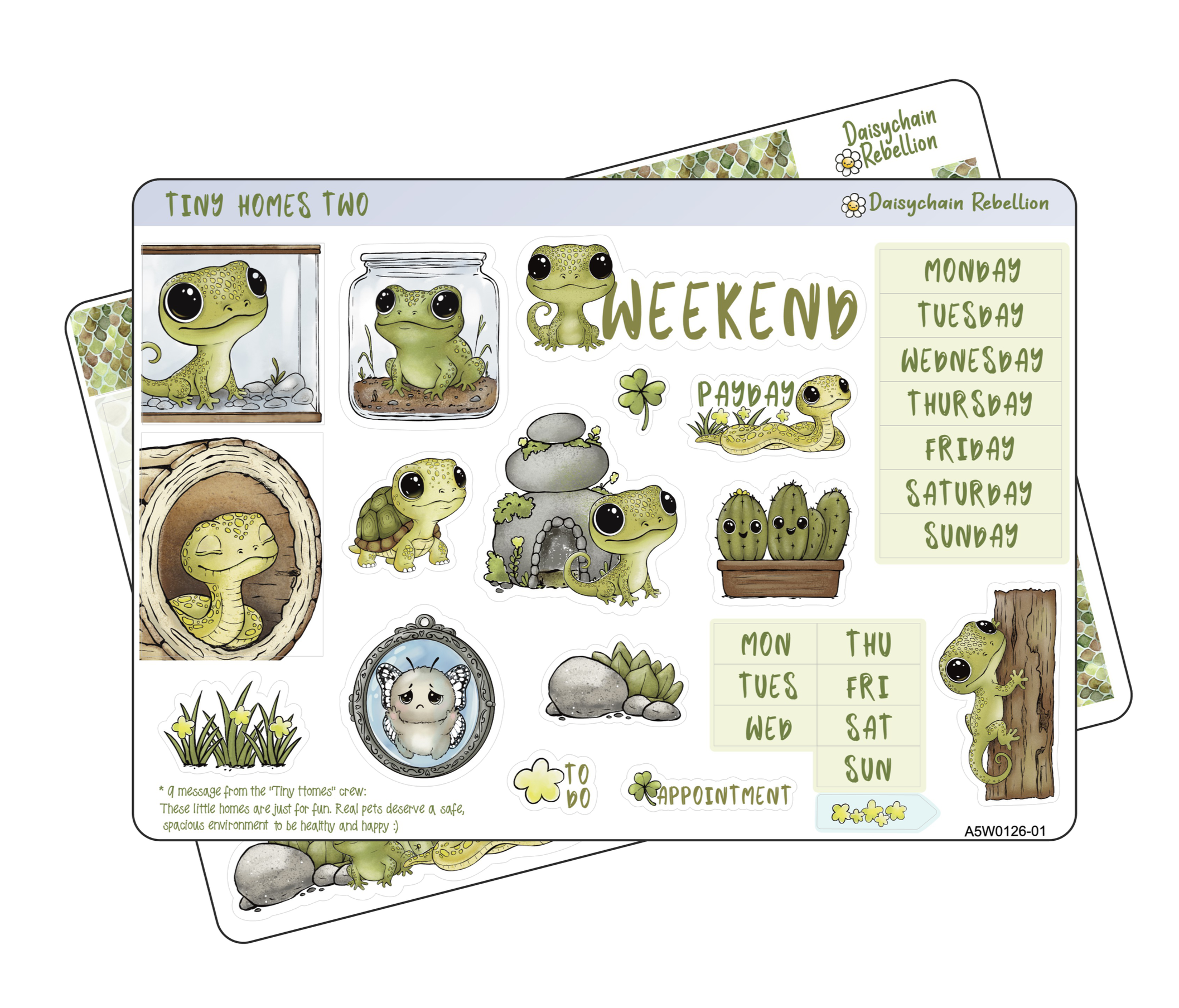 Tiny Homes Two A5 Weekly Sticker Kit