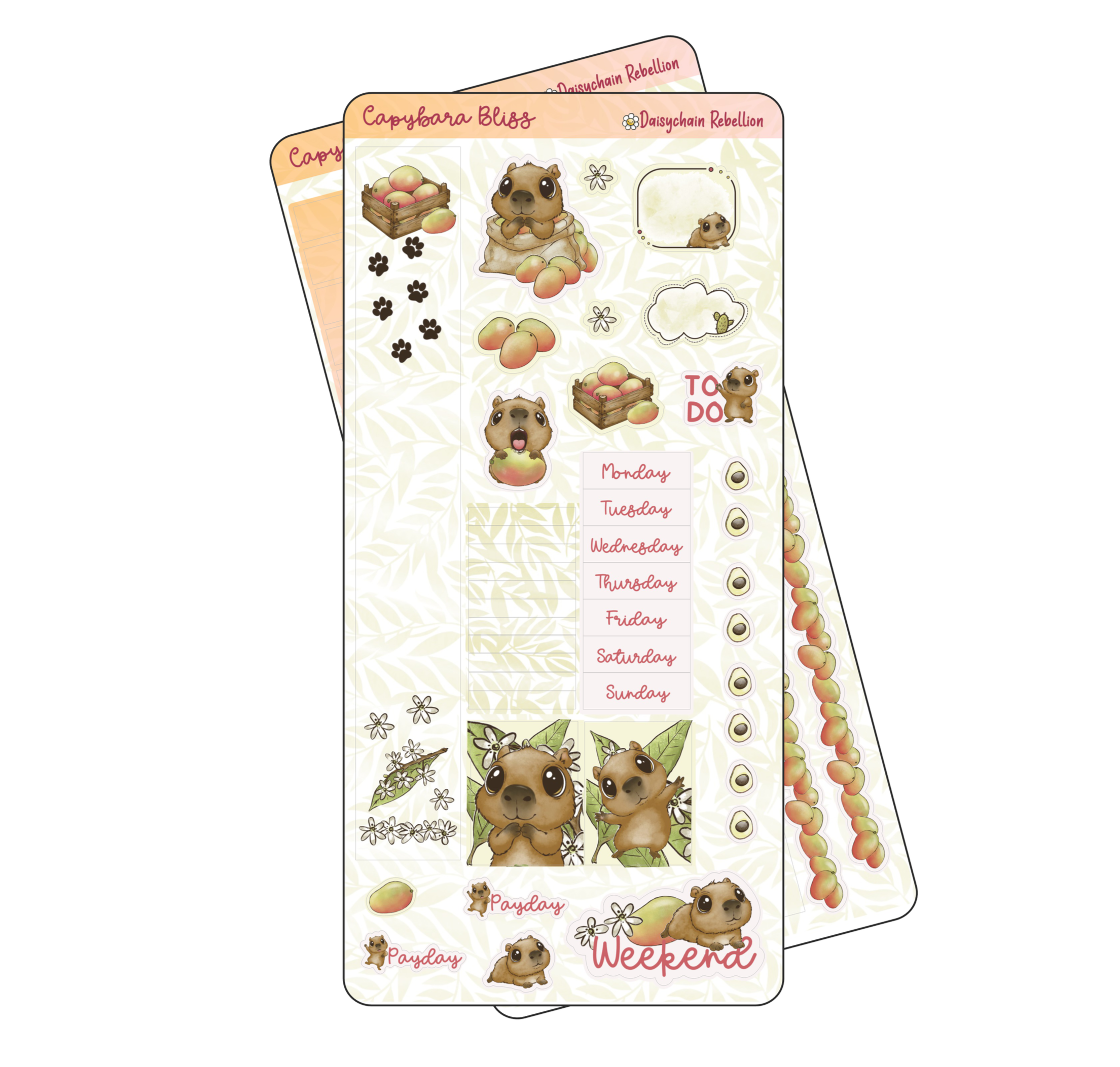 Capybara Bliss WEEKS Monthly Sticker Kit