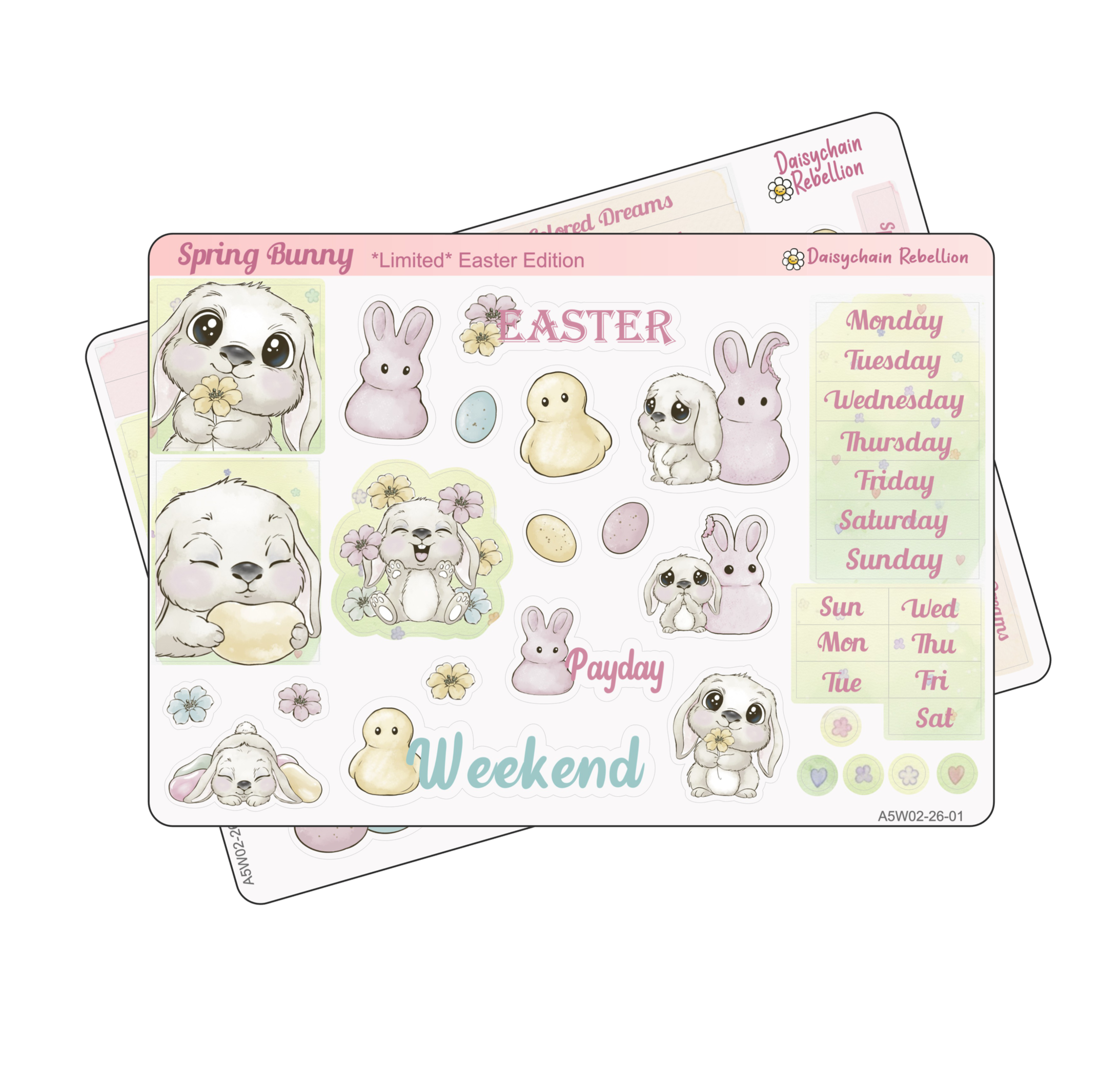 Spring Bunny *Easter Edition*  A5 Weekly Sticker Kit