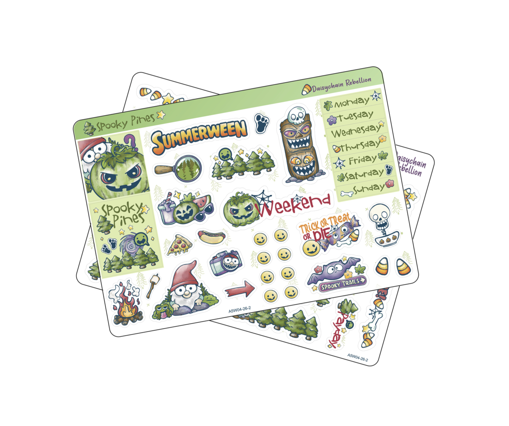Spooky Pines A5 Weekly Planner Sticker Kit