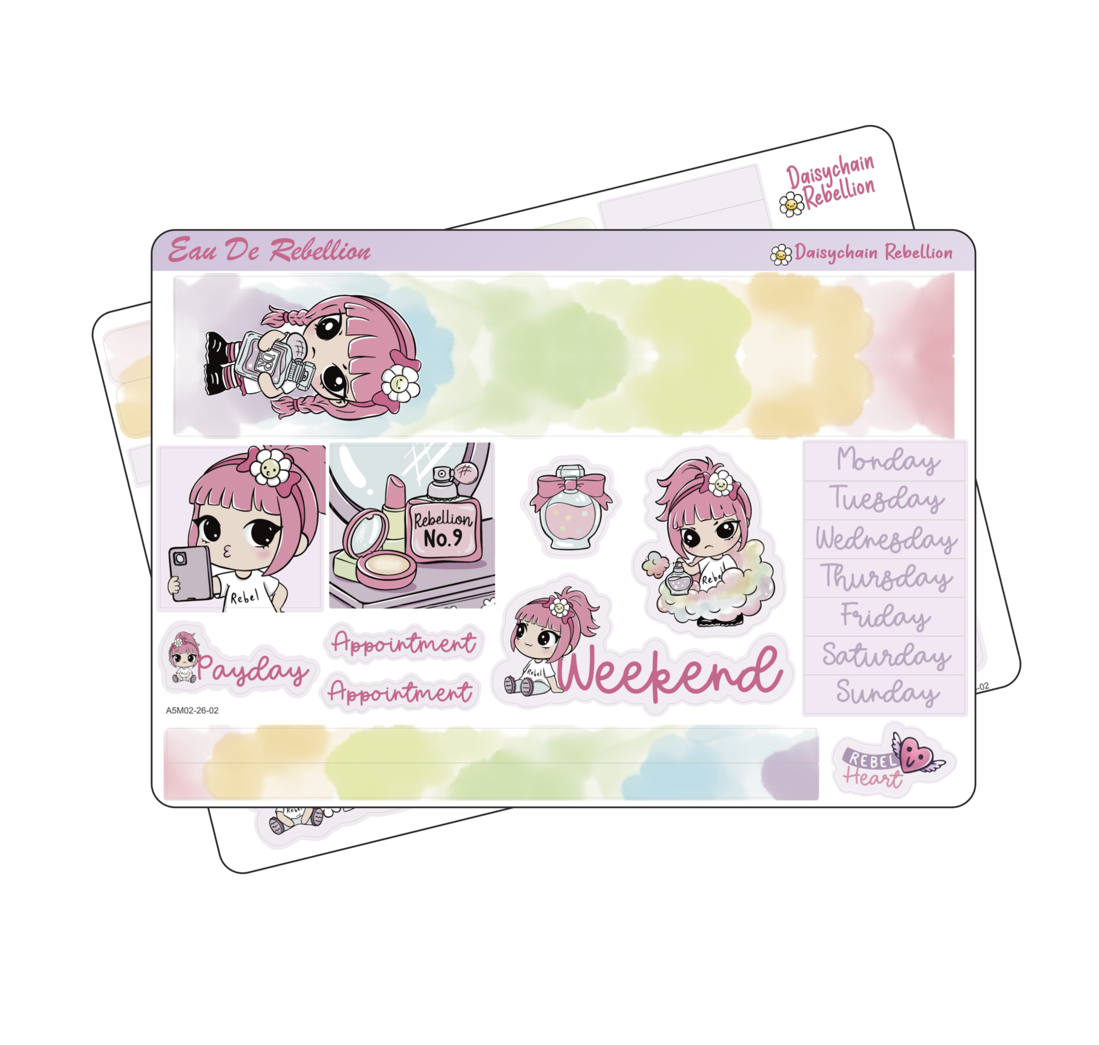 Eau De Rebellion A5 Monthly Sticker Kit