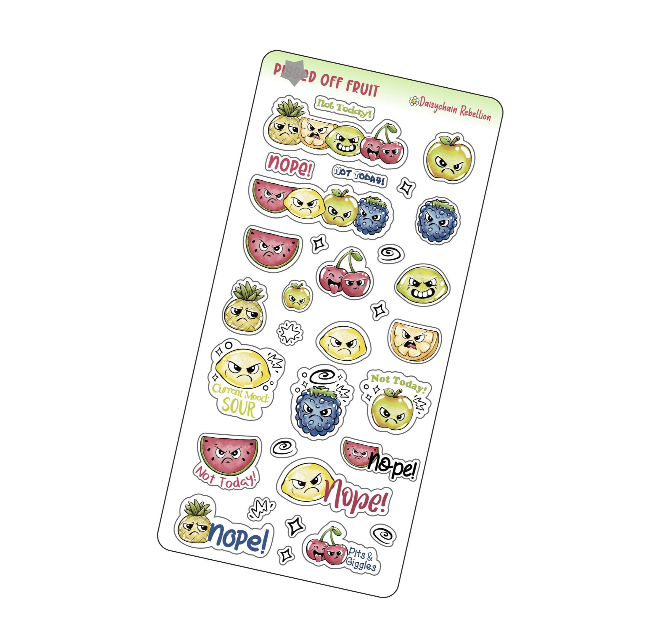 Pissed Off Fruit Journaling Deco Sticker Kit