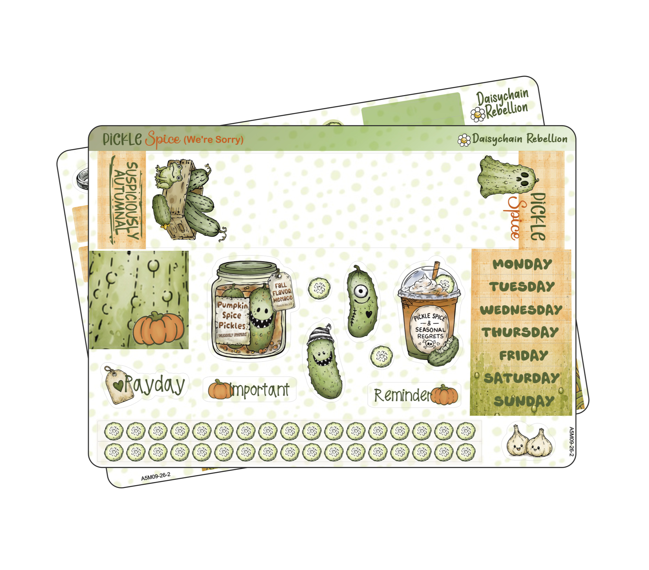 Pickle Spice A5 Monthly Planner Sticker Kit