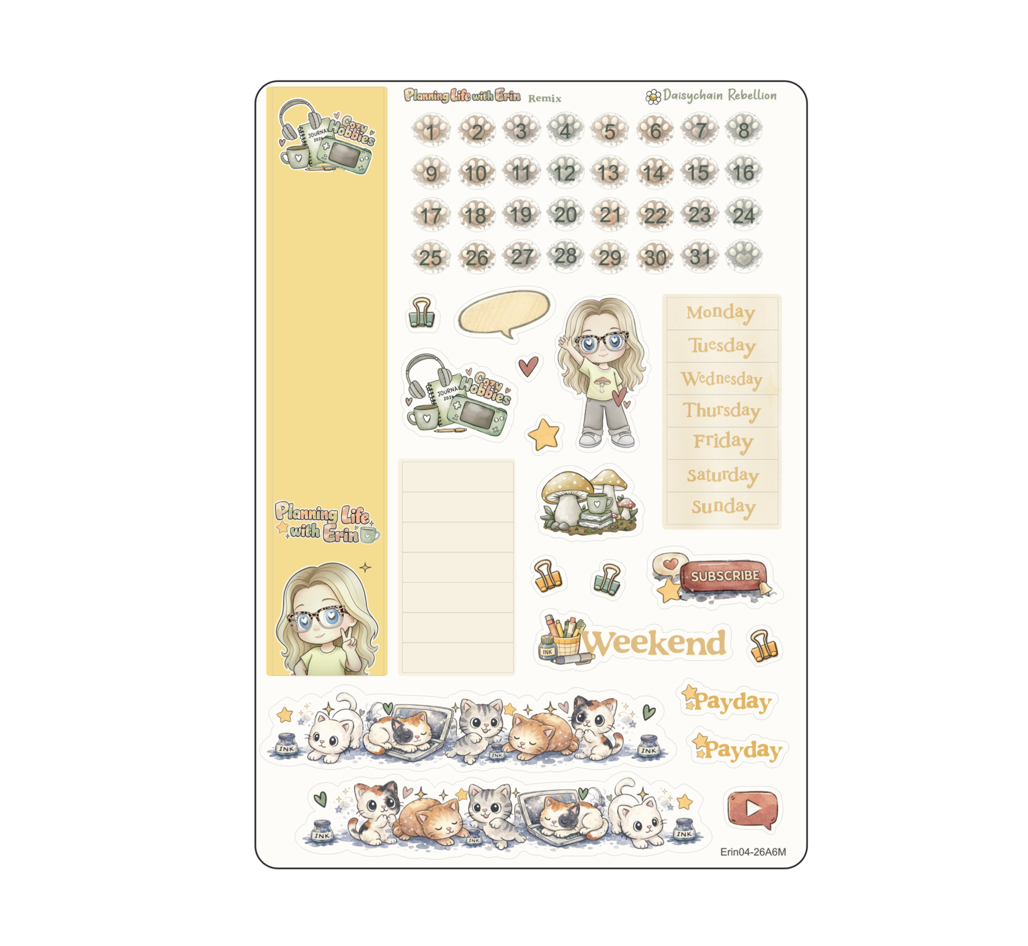 Planning Life with Erin REMIX Petite (A6) Monthly Planner Sticker Kit