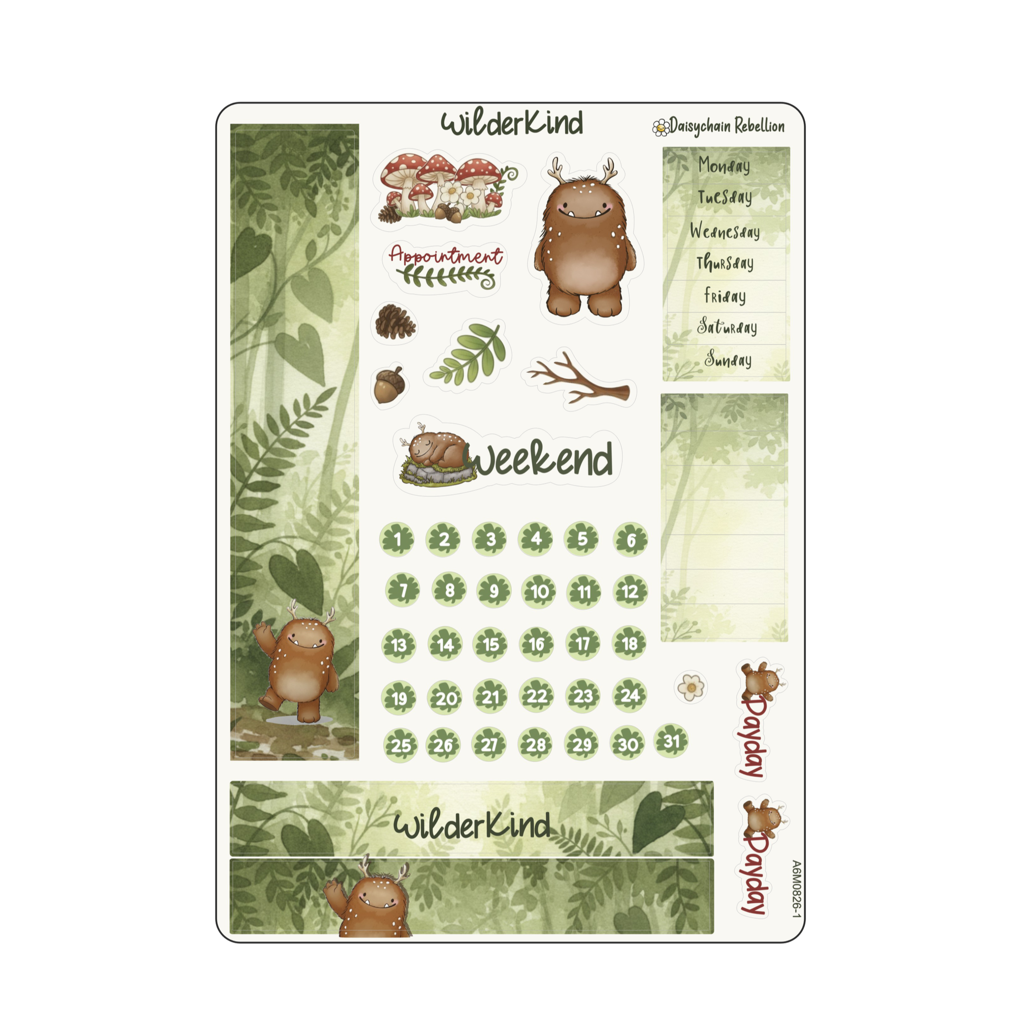 Wilderkind Petite (A6) Monthly Planner Sticker Kit