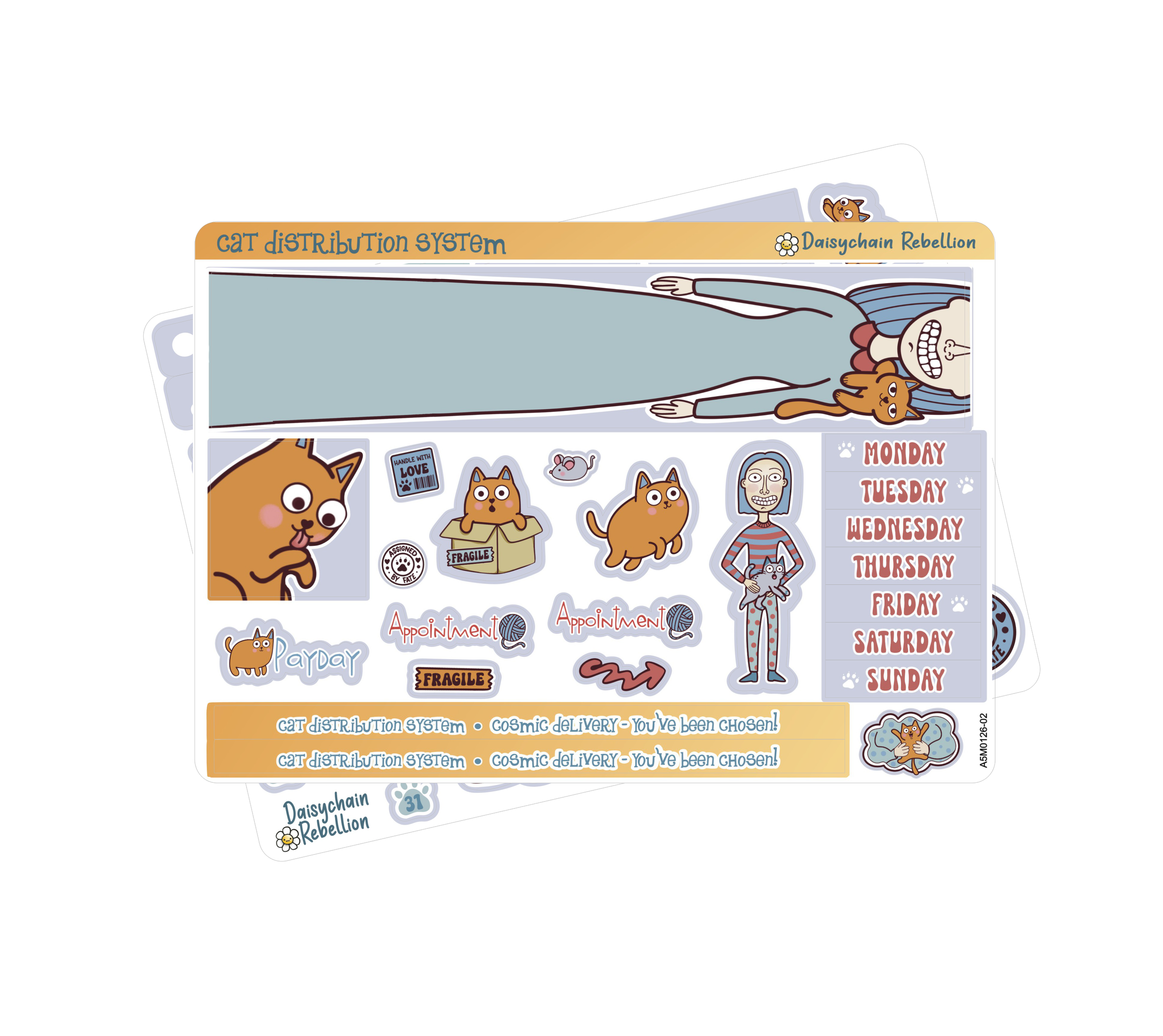 Cat Distribution System A5 Monthly Sticker Kit