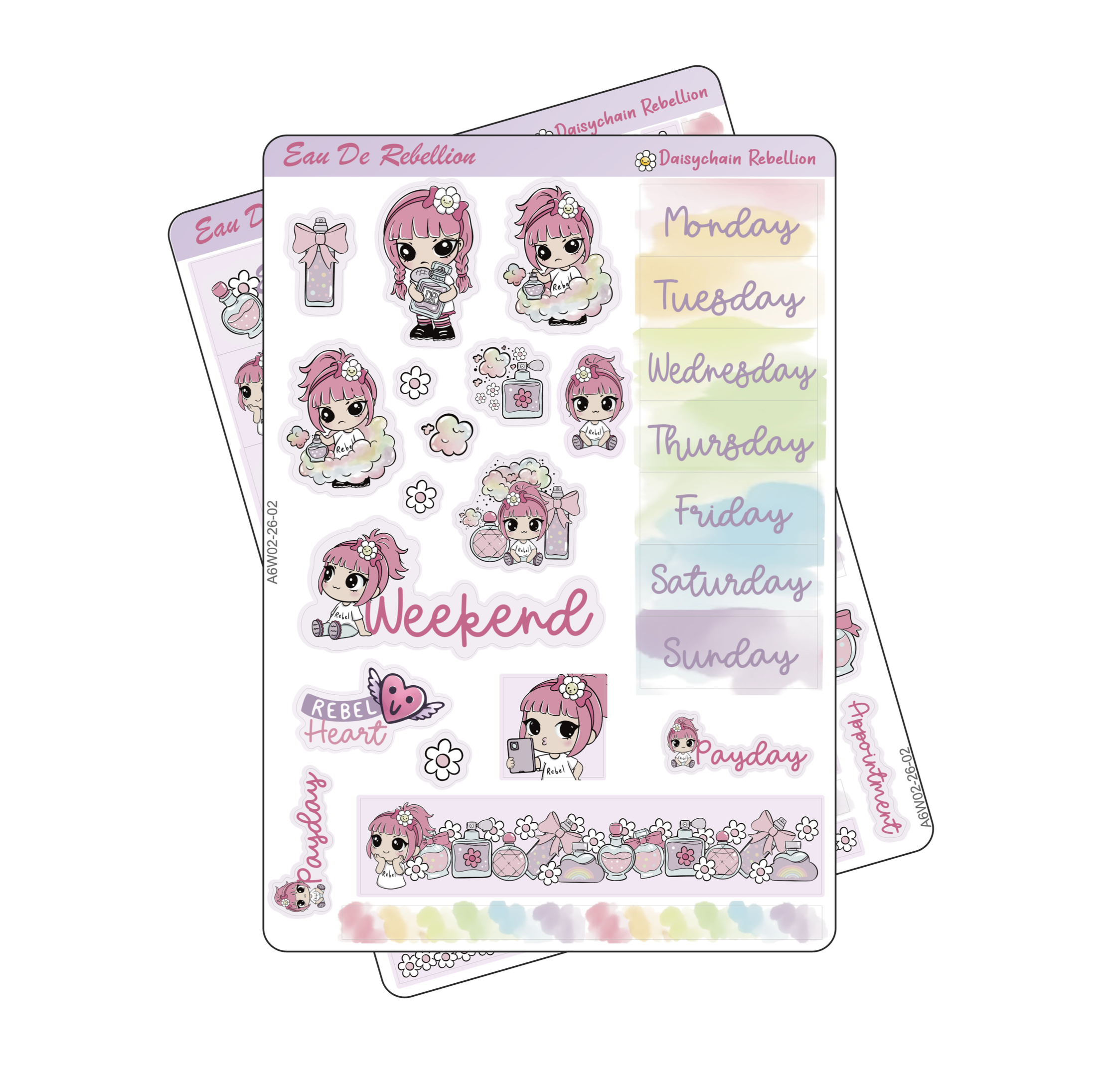 Eau De Rebellion Petite (A6) Weekly Sticker Kit