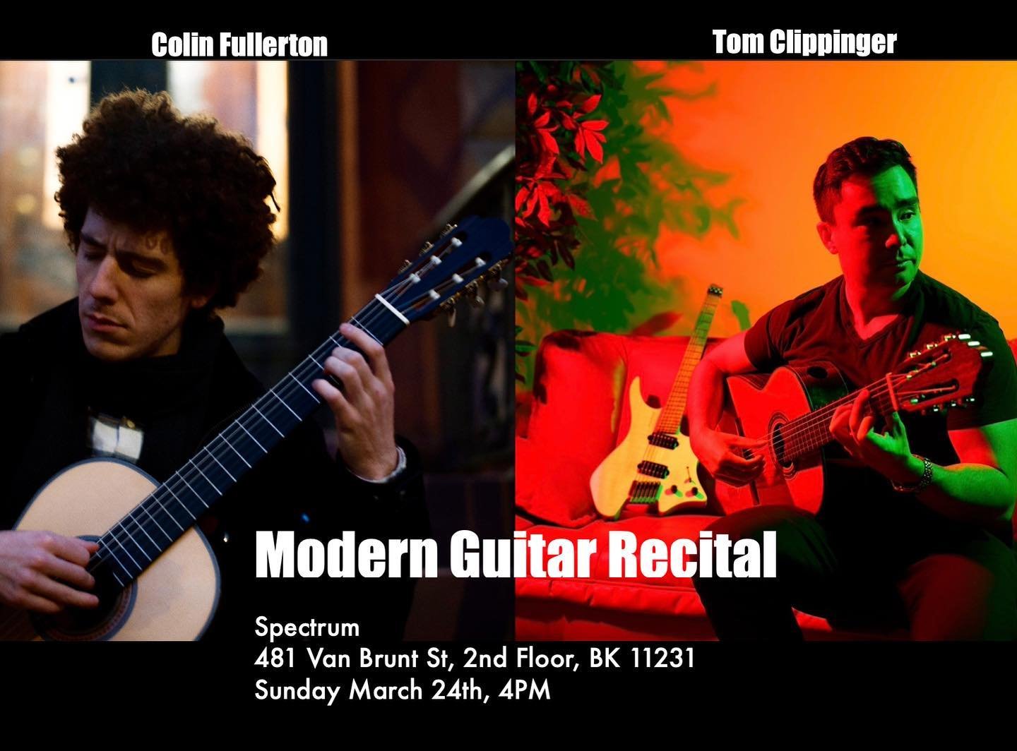 Excited to be joining my friend @tomclippinger for this concert next Sunday! It will be our first time performing at Spectrum&rsquo;s new location overlooking the waterfront in Red Hook. Join us for some great music, old and (mostly) new, with drinks