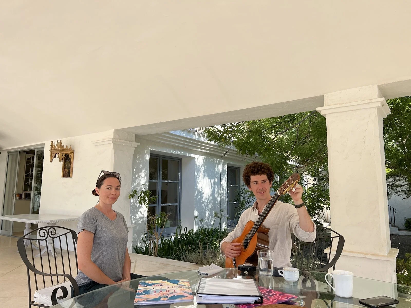 Working with student, Julia, in Cacares, Spain 2022