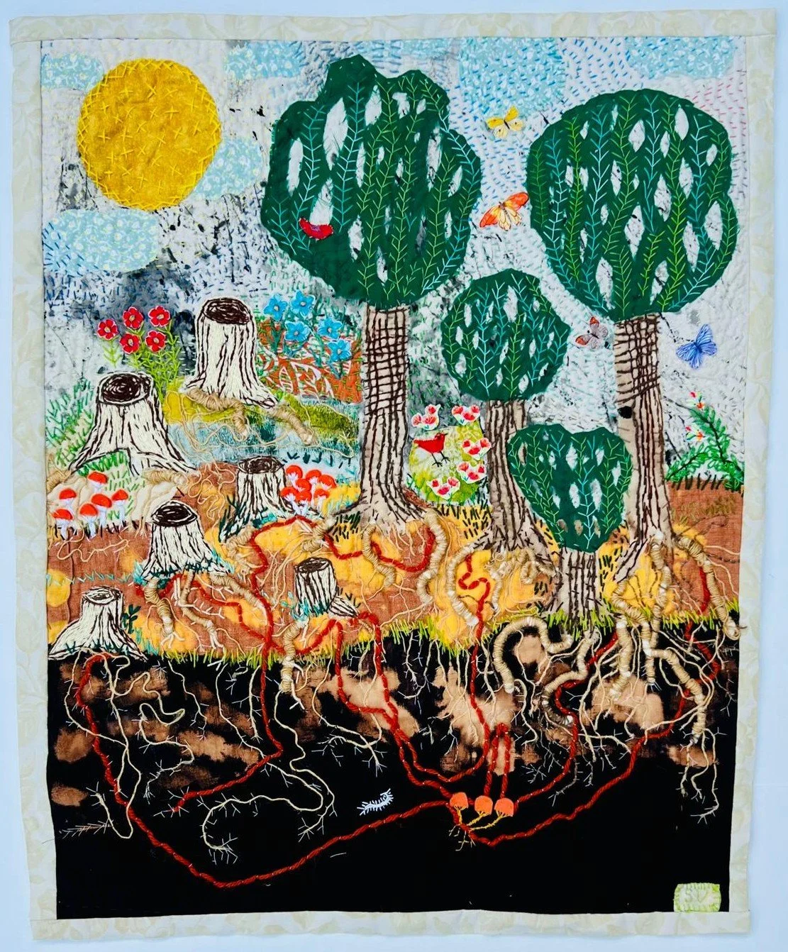 Beneath the Surface. The Voice of Color (SAQA Regional). Juried Virtual Exhibition.