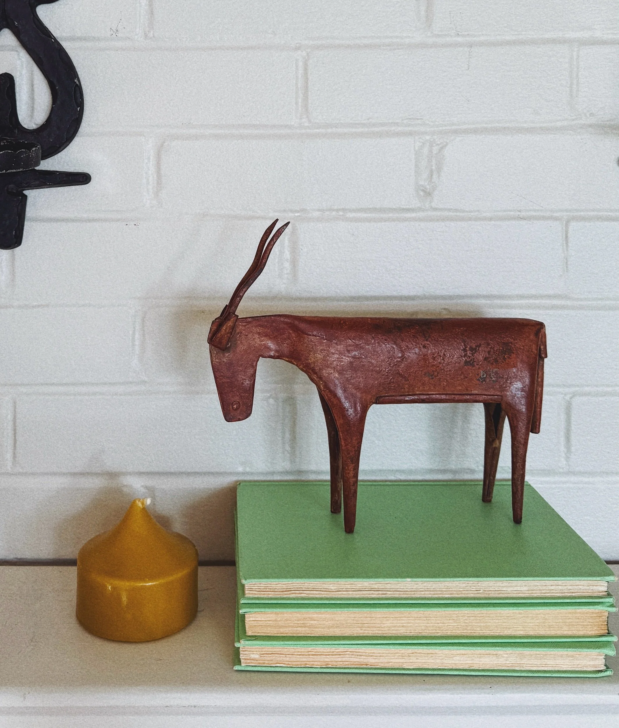 Midcentury Modern Sheet-Metal Steer Folk Sculpture