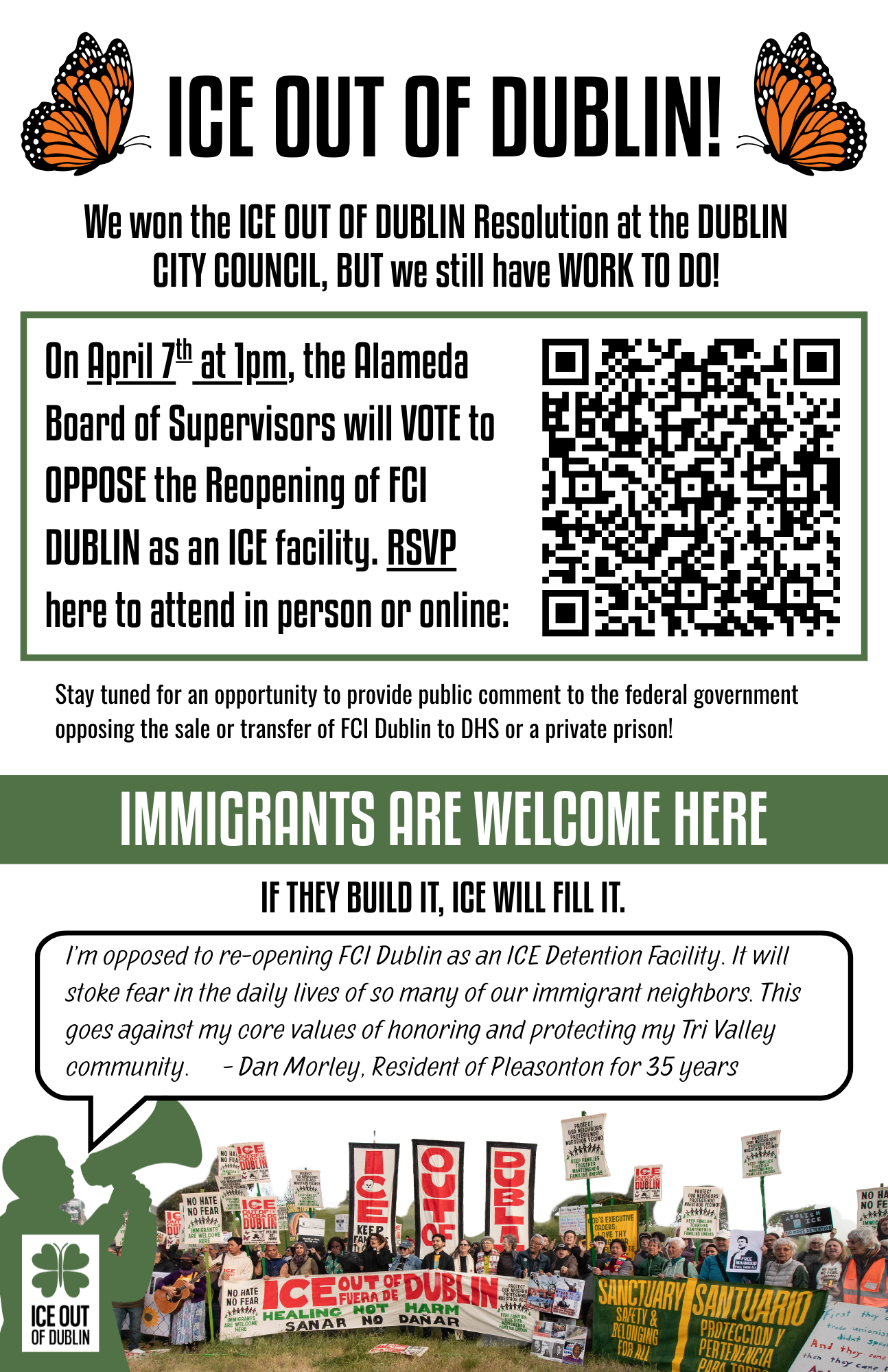 ICE OUT OF DUBLIN Board of Supervisors Vote