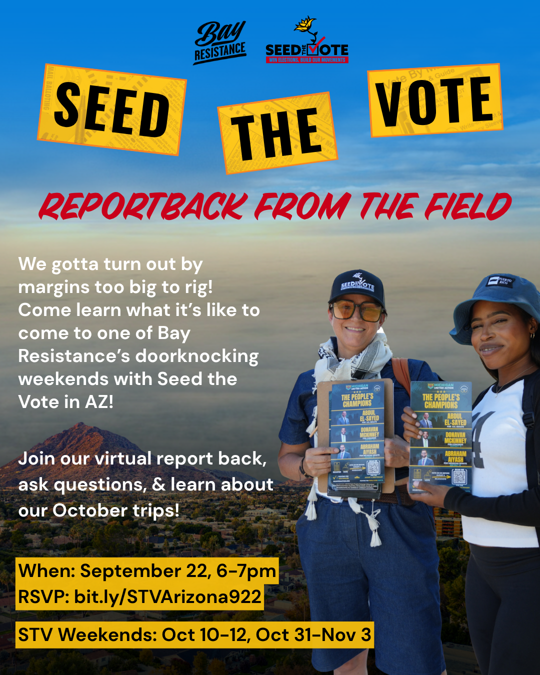 Report back from AZ doorknocking (virtual)