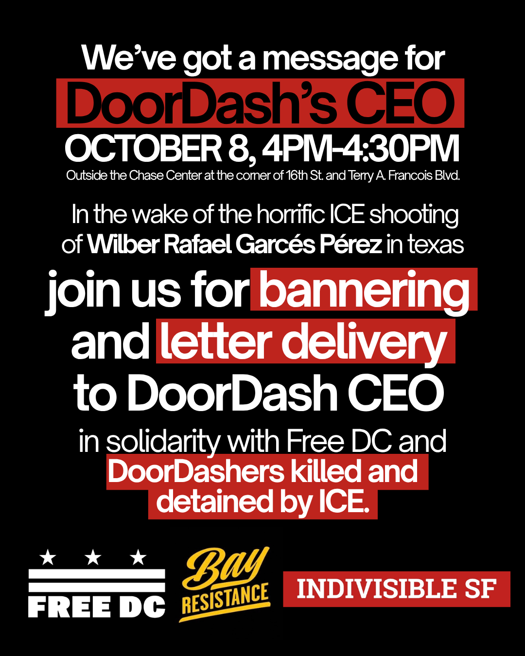 Solidarity with Doordash workers! Letter Delivery