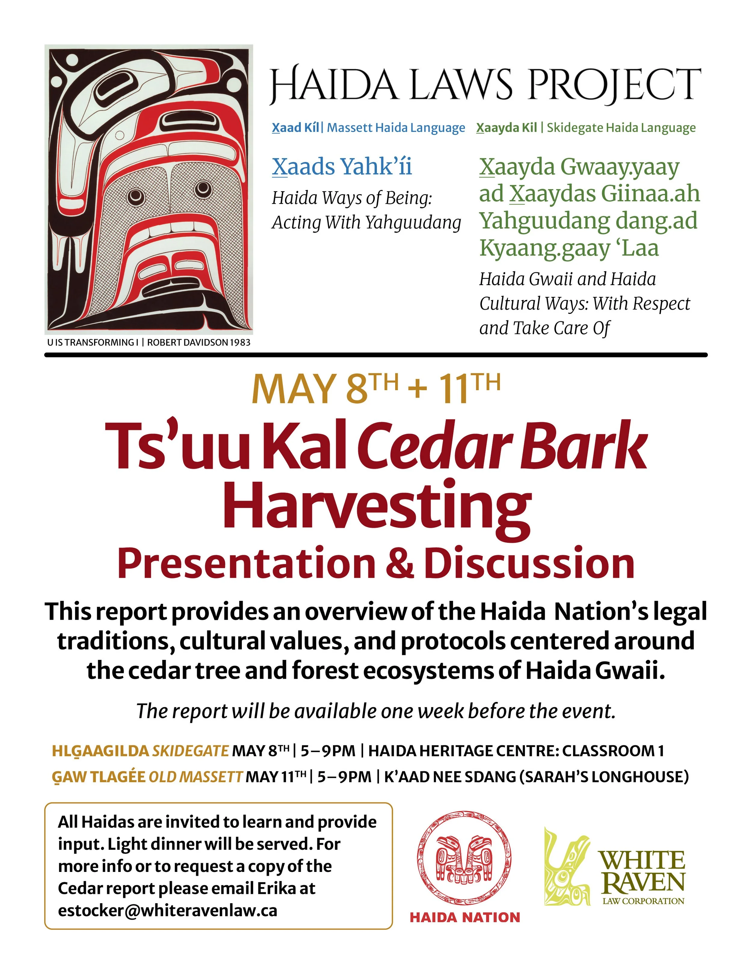 POSTPONED Ts’uu Kal (Cedar Bark) Report Presentation &amp; Discussion
