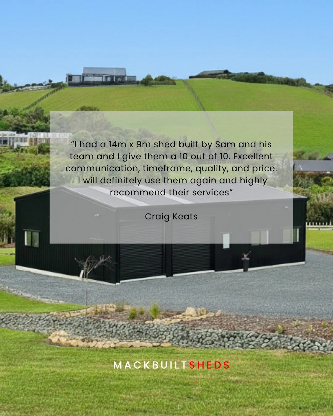 We Love Happy Clients!
We had so much fun building this ultimate man cave in the heart of Matakana village! Half 2-bay workshop, half open living space with kitchen & bathroom perfect for enjoying the lifestyle and stunning surroundings.
Craig