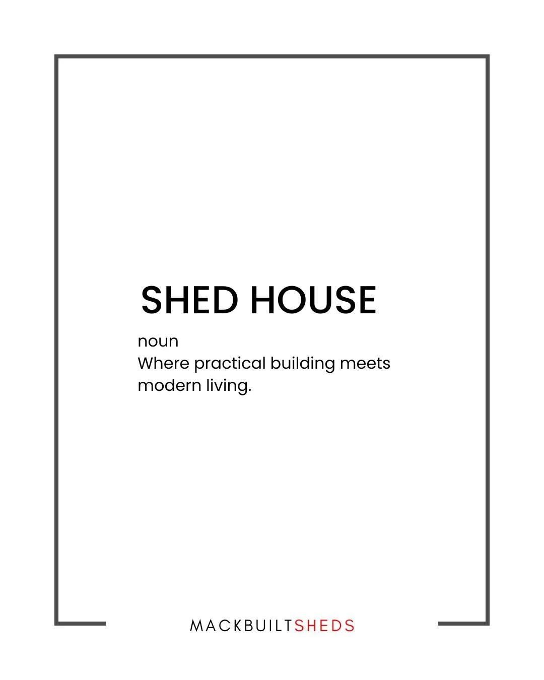 The shed house isn&rsquo;t a shed.
It&rsquo;s a smart, modern way of building - clean lines, efficient form, and thoughtful living.

#shedhouse #modernbuild #intentionaldesign #buildjourney #modernliving #smartdesign #mackbuiltsheds
