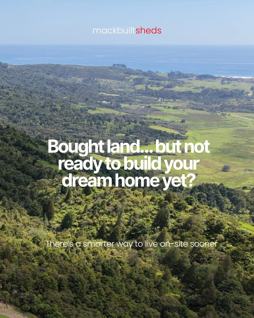 Bought land but not quite ready to build the dream home yet?

A lifestyle shed with a minor dwelling could be the perfect solution.

Live on-site sooner, create practical storage and workspace, and build a setup that continues adding value long after