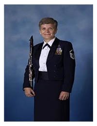Color photo of MSgt Gail Tucker, clarinetist