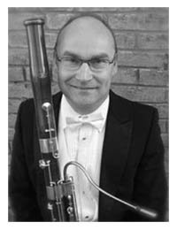 Black and white photo of Dr Robert Jordan, bassoonist