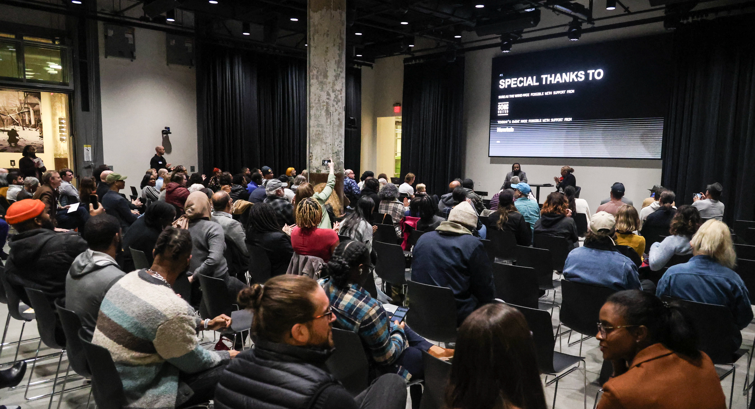 Screening audience at Newlab, Detroit