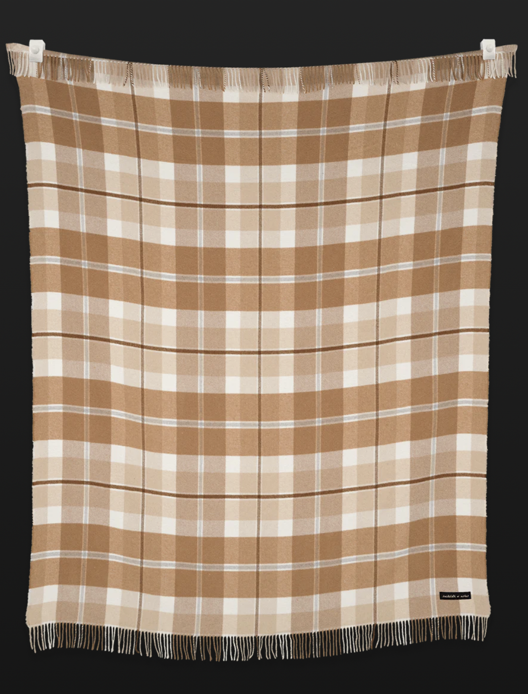 Fall blanket in copper plaid colors for home or campling
