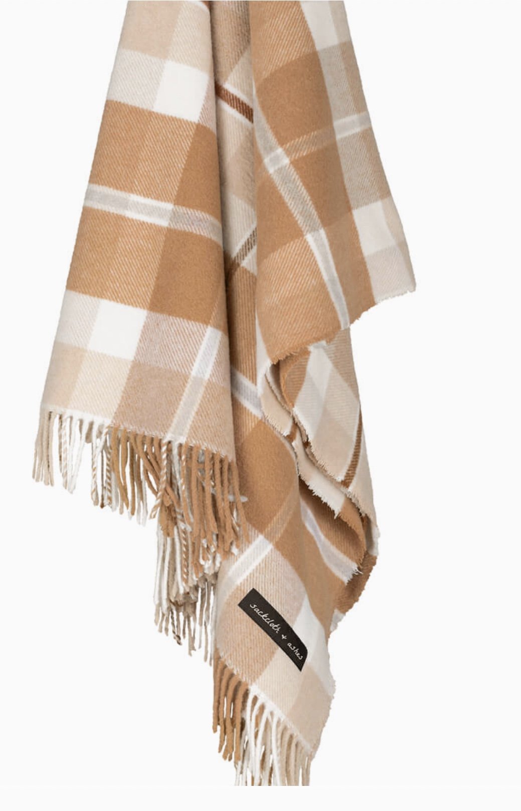 Soft and warm , sustainably made throw blanket in fall plaid colors, good for camping or indoor decor