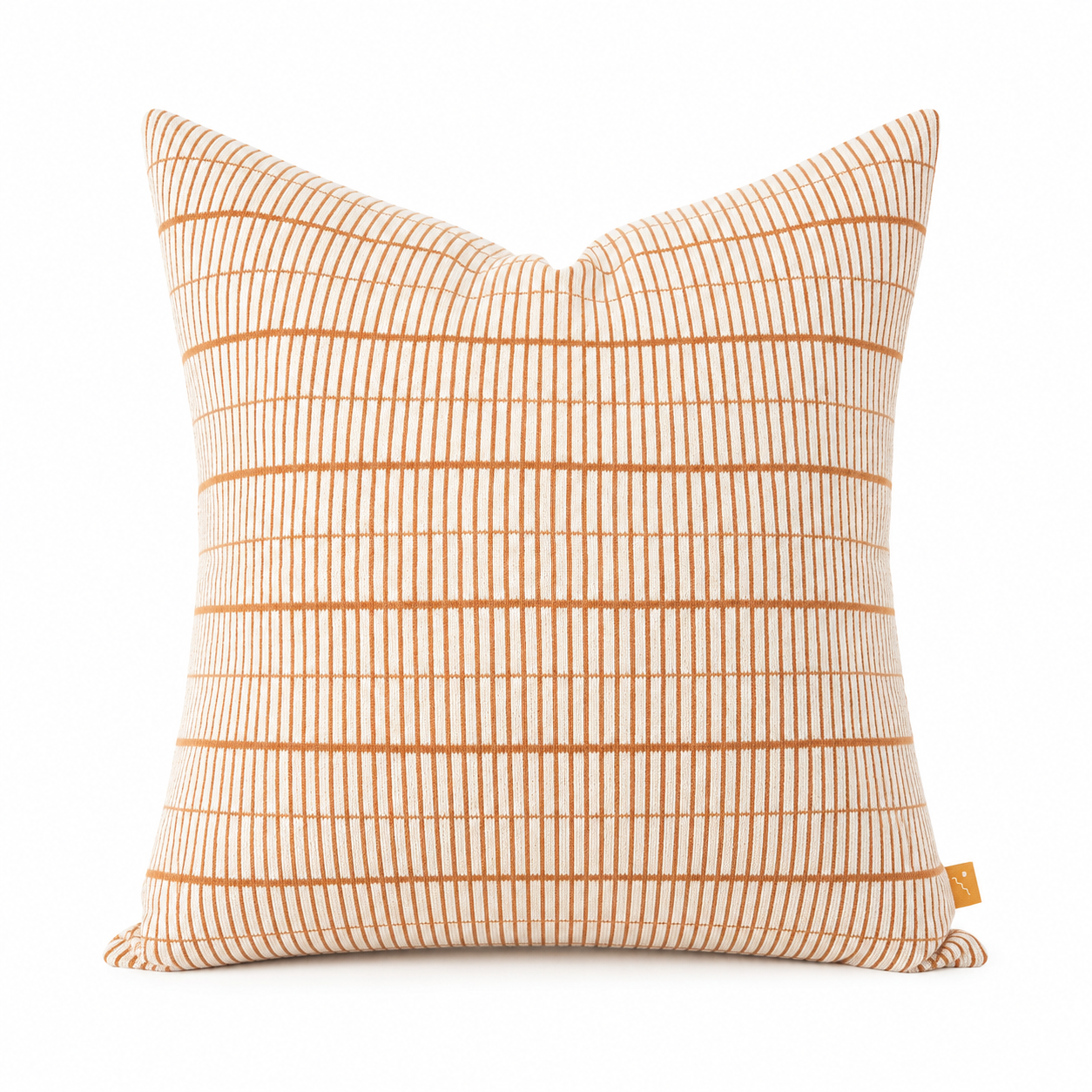 Grid Cushion — Burnt Orange