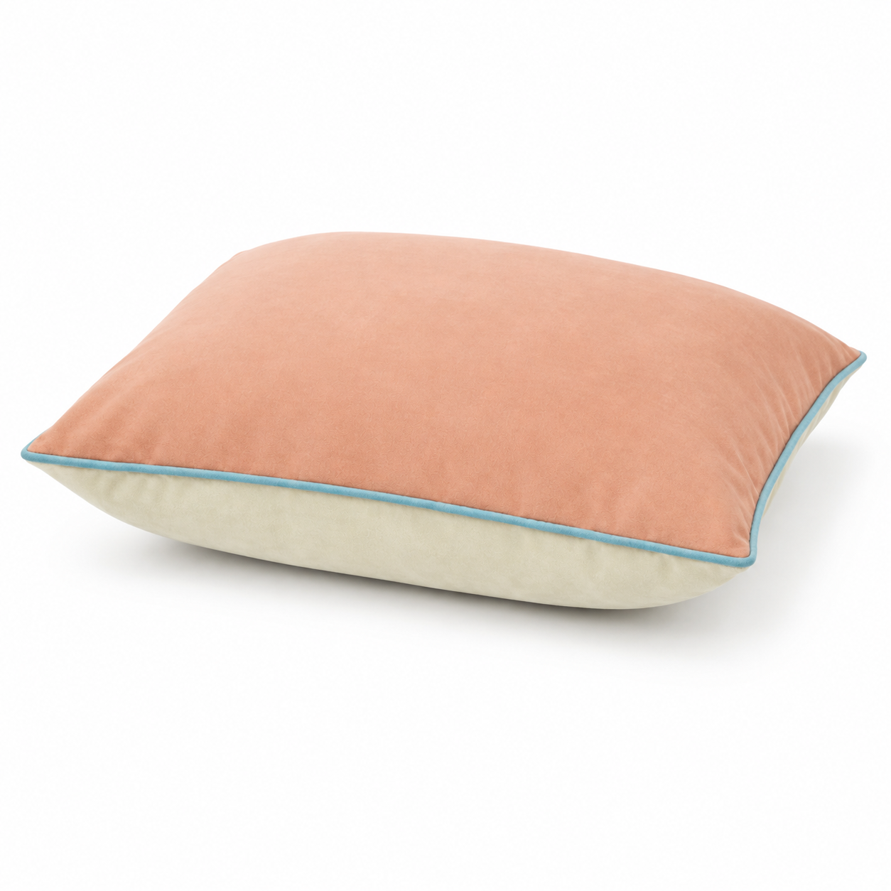 Duo Velvet Cushion — Blush / Ivory
