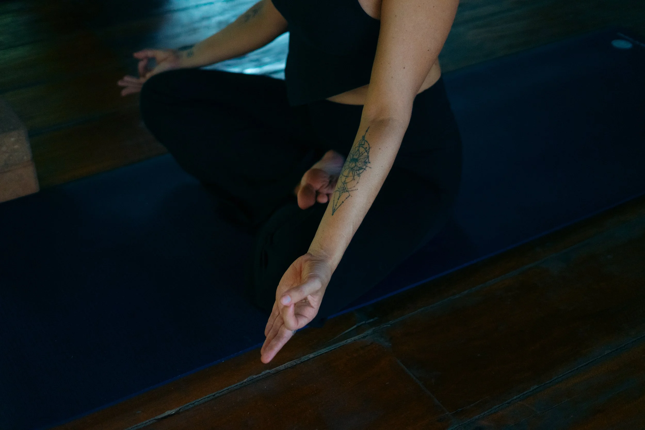 Meditation session at Well With Avril's yoga retreat in Siargao, Philippines