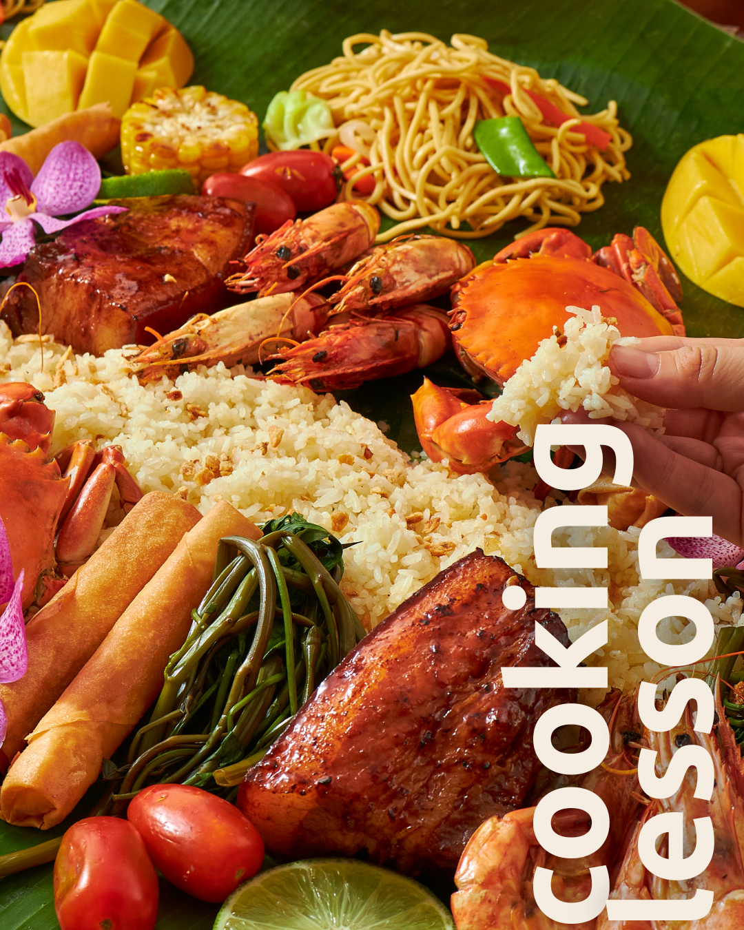 Traditional Filipino cuisine hands on cooking lesson at Daloy Yoga and Wellness Retreat in Siargao Philippines with Well With Avril.