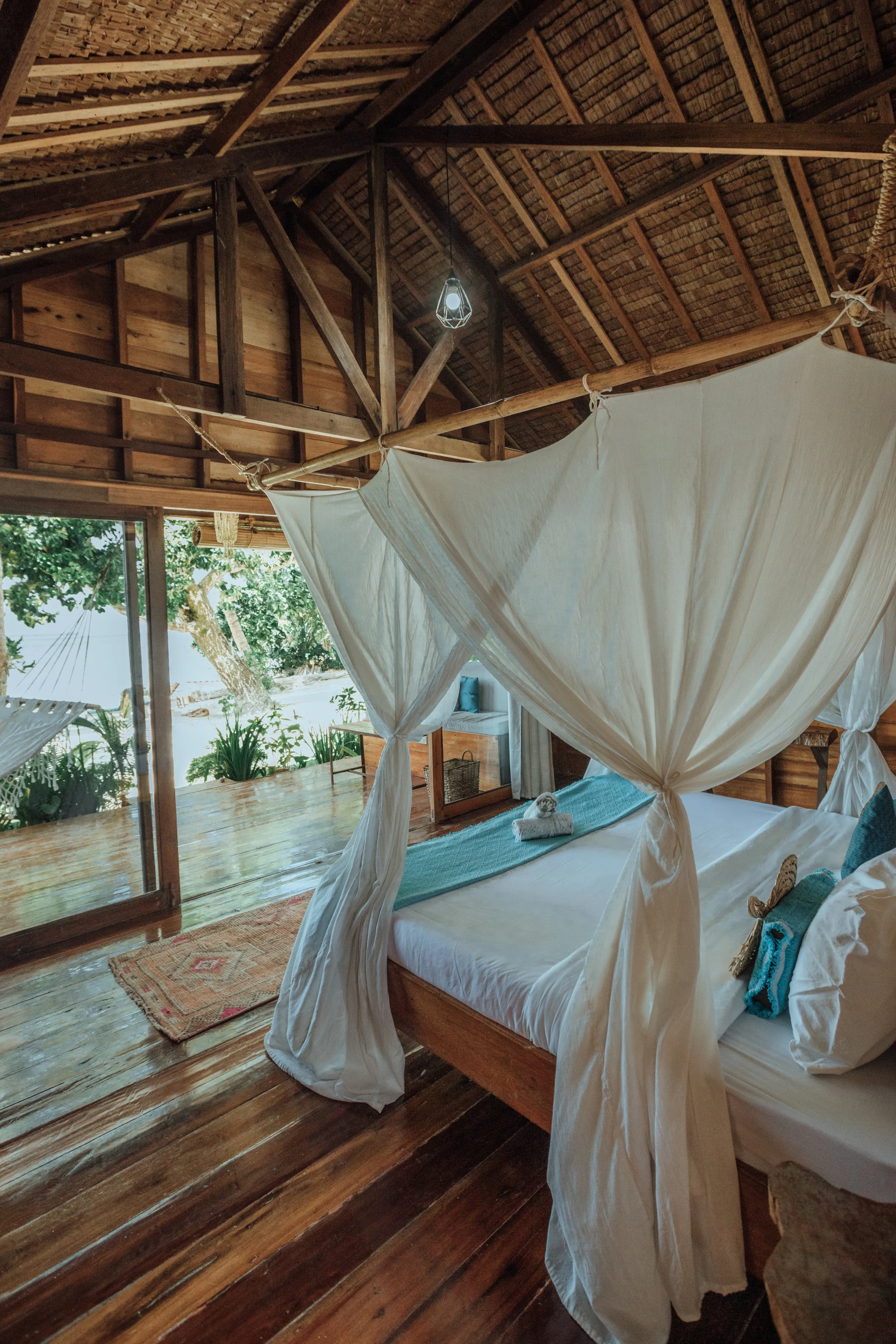 Interior of the Beachfront Private Cabana at Daloy Yoga Retreat Siargao Philippines