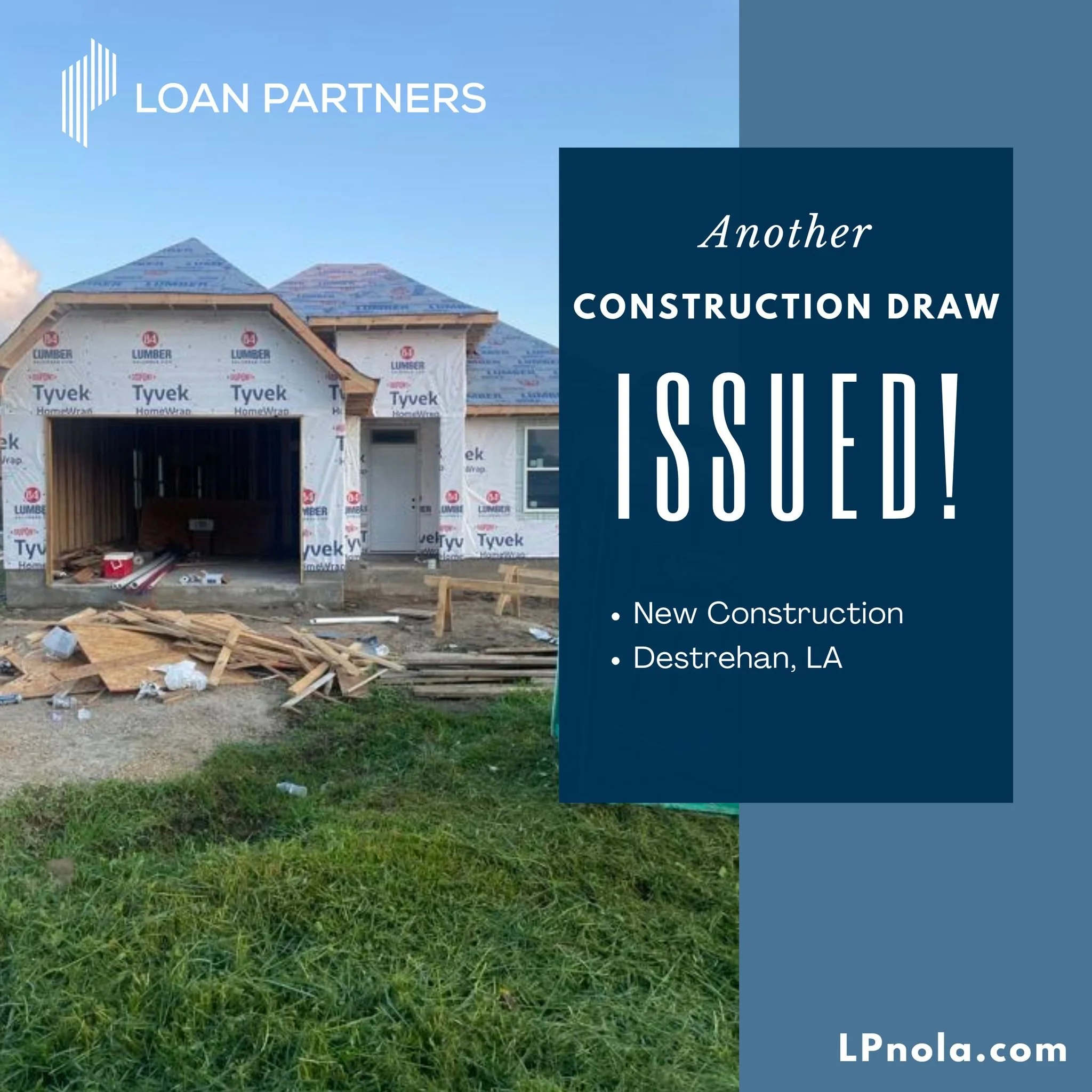 🏗️ Progress in Action! Another construction draw issued for this beautiful new build in Destrehan, LA. Big steps toward completion! 🔑 #NewConstruction #Destrehan #LoanPartners