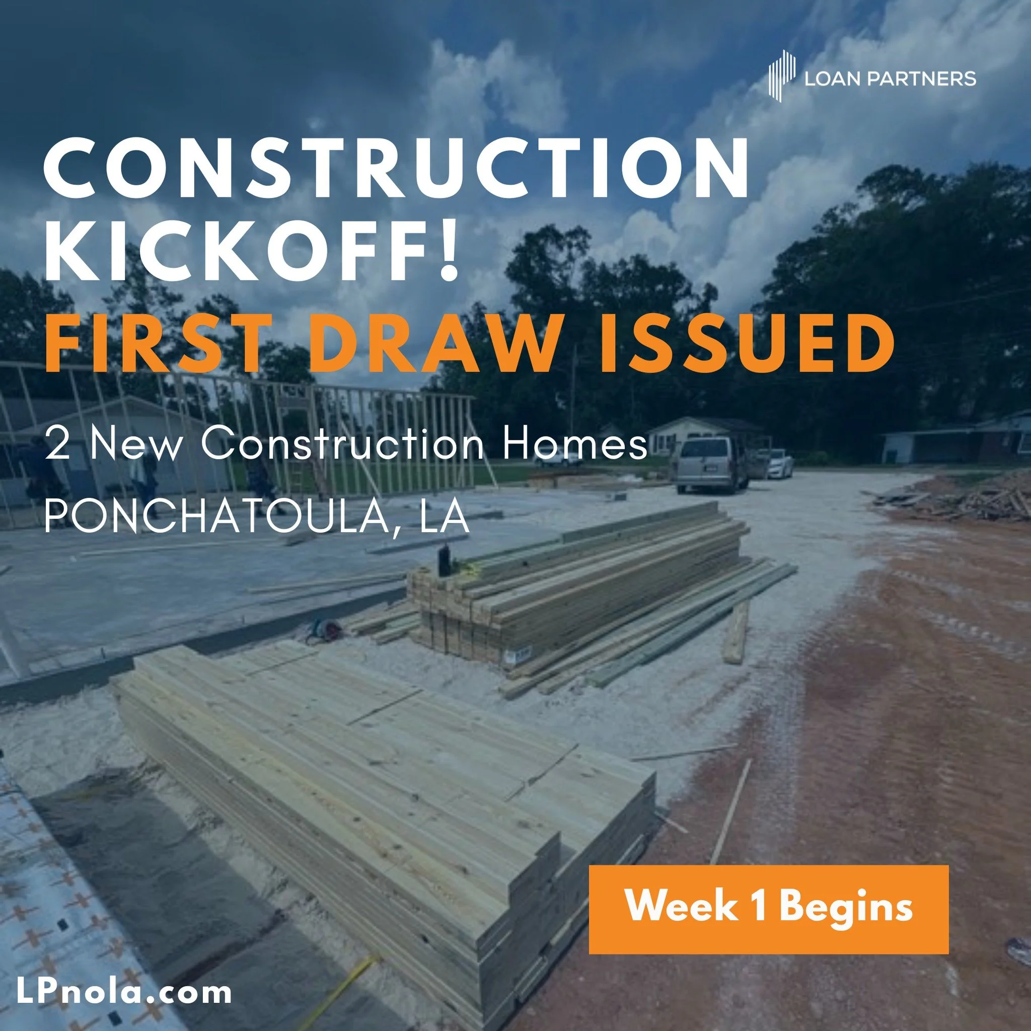 🚧 Breaking Ground in Ponchatoula! The first draw is in for 2 beautiful new construction homes. Week 1&mdash;let&rsquo;s build! 🏡 #ConstructionKickoff #Ponchatoula #LoanPartners