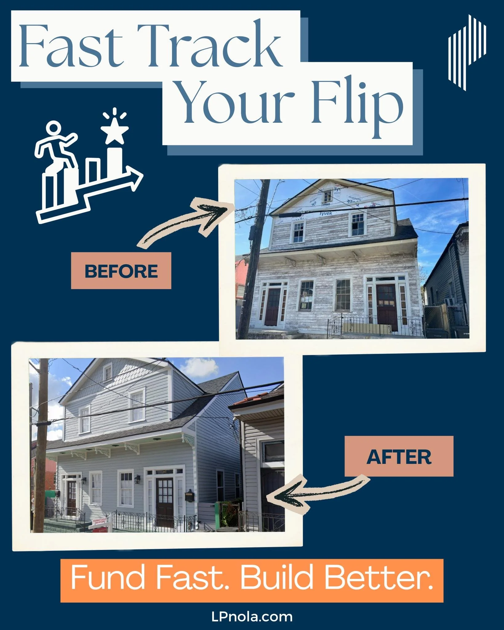 Fast Track Your Flip 🛠️🏠

Loan Partners&rsquo; Fix &amp; Flip program is built for investors who want speed and clarity&mdash;close in 10 days or less, get upfront construction funds, and keep projects moving with fast draws.

Want a clear path to 