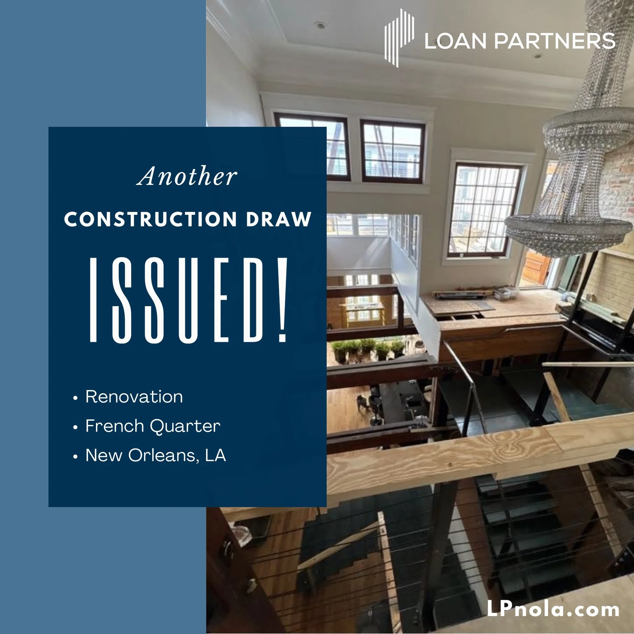 🏗️ Construction Draw Issued &ndash; French Quarter Renovation ⚜️

Another milestone funded for this renovation in the heart of the French Quarter. We&rsquo;re proud to support projects that preserve the character of New Orleans while creating new in