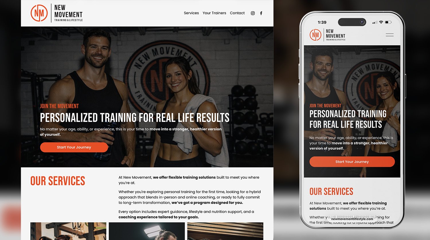 New Movement Lifestyle - Personal training and lifestyle coaching in Saskatoon for people ready to move into a stronger healthier version of themselves. 

Refreshed the website with clearer messaging, trainer profiles, and client transformation stori